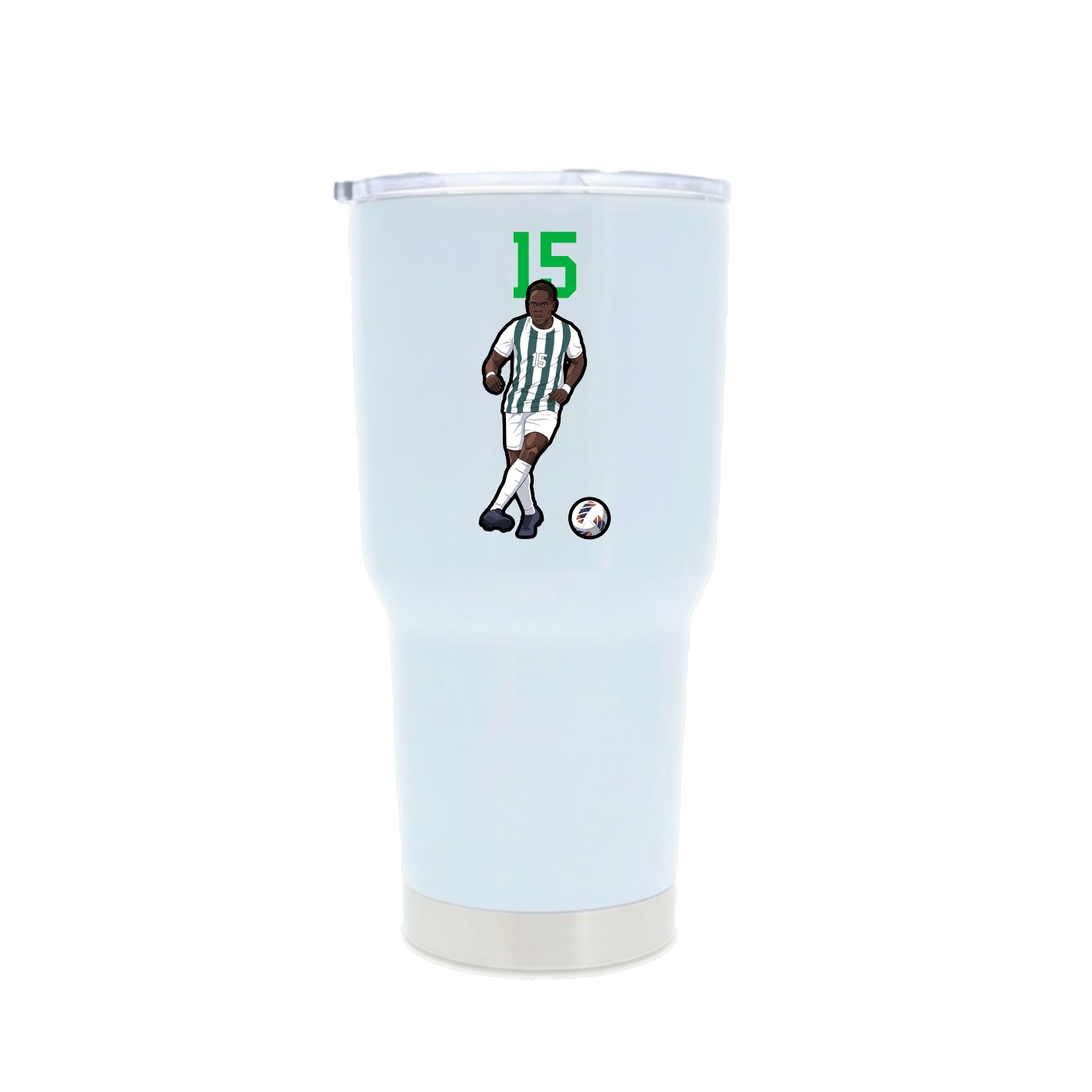 30oz Stainless Steel Tumbler — Number Top in White
