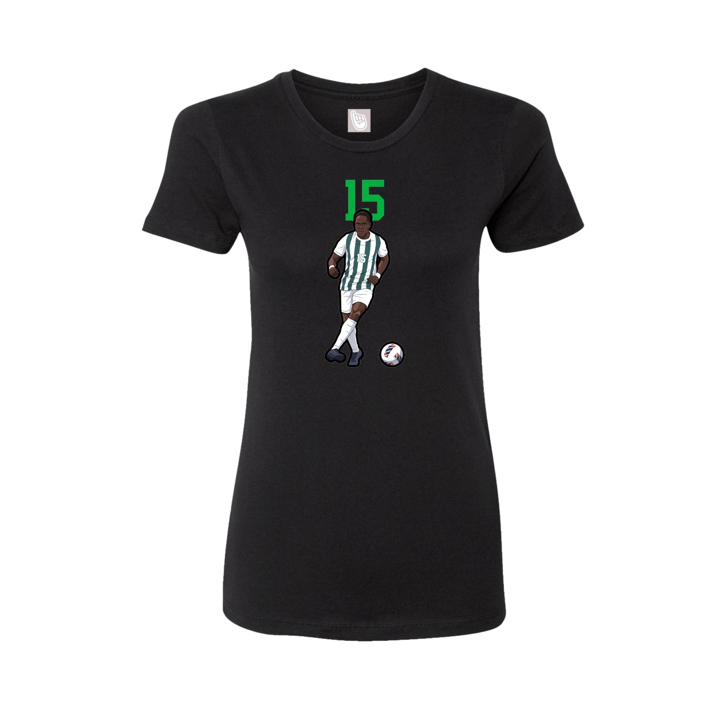 Fitted Women's Tee — Number Top in Black