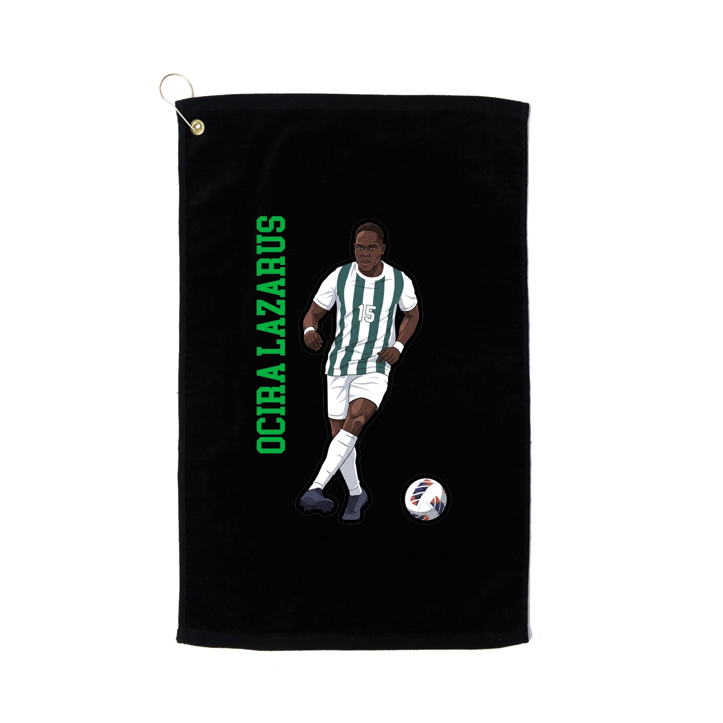 Golf Towel — Name Vertical in Black