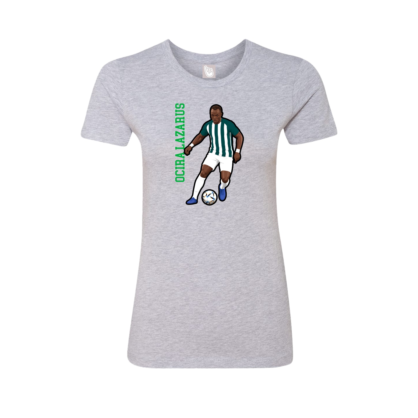 Fitted Women's Tee — Name Vertical in Grey