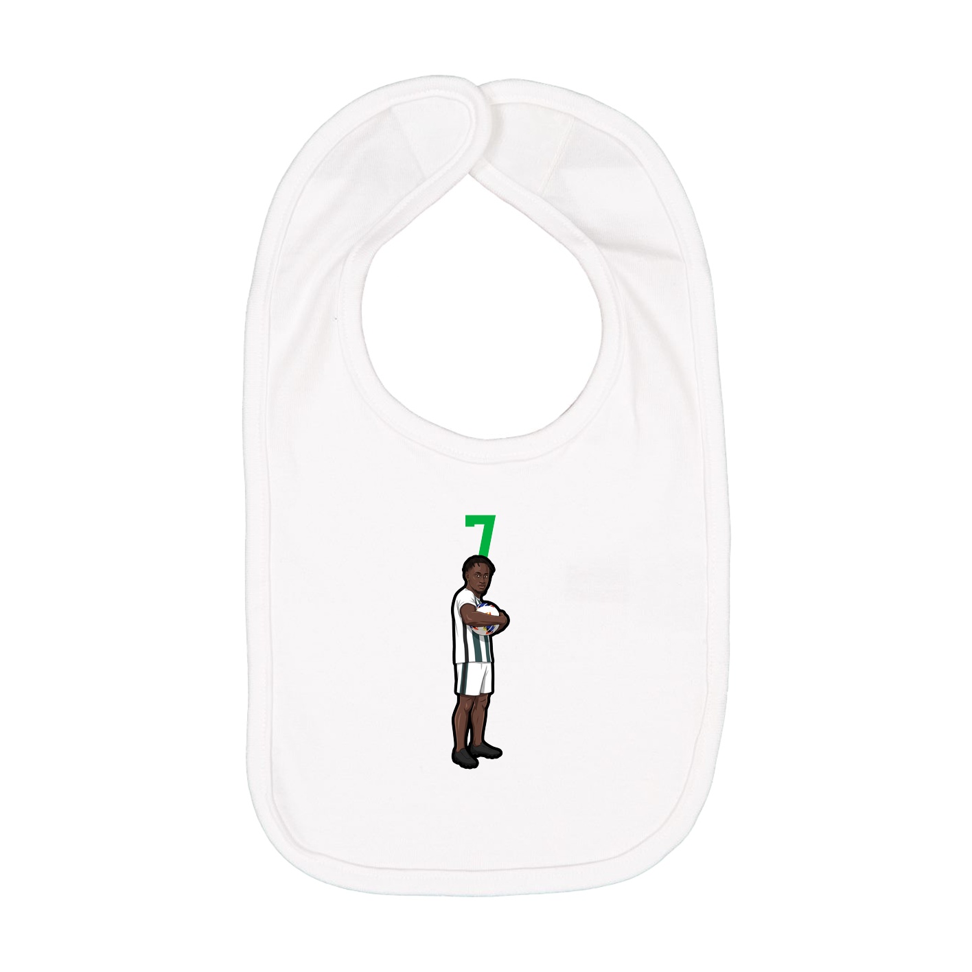 Infant Bib — Number Top in White
