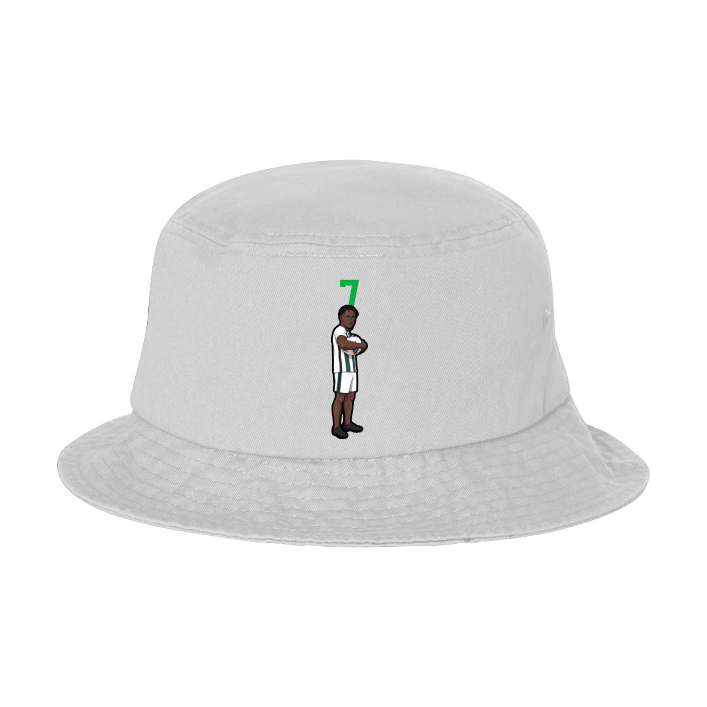Bucket Cap — Number Top in White
