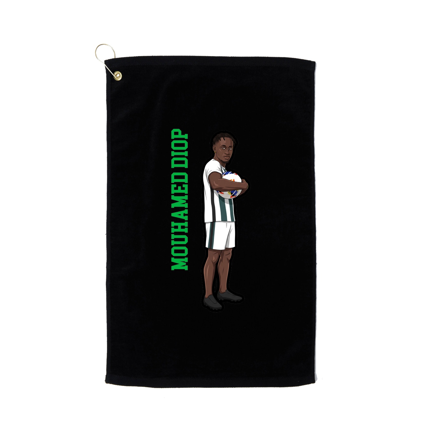 Golf Towel — Name Vertical in Black