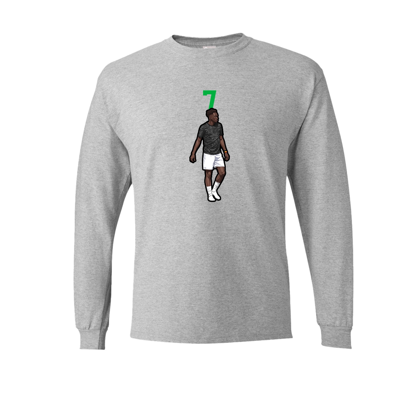 Long Sleeve Tee — Number Top in Grey