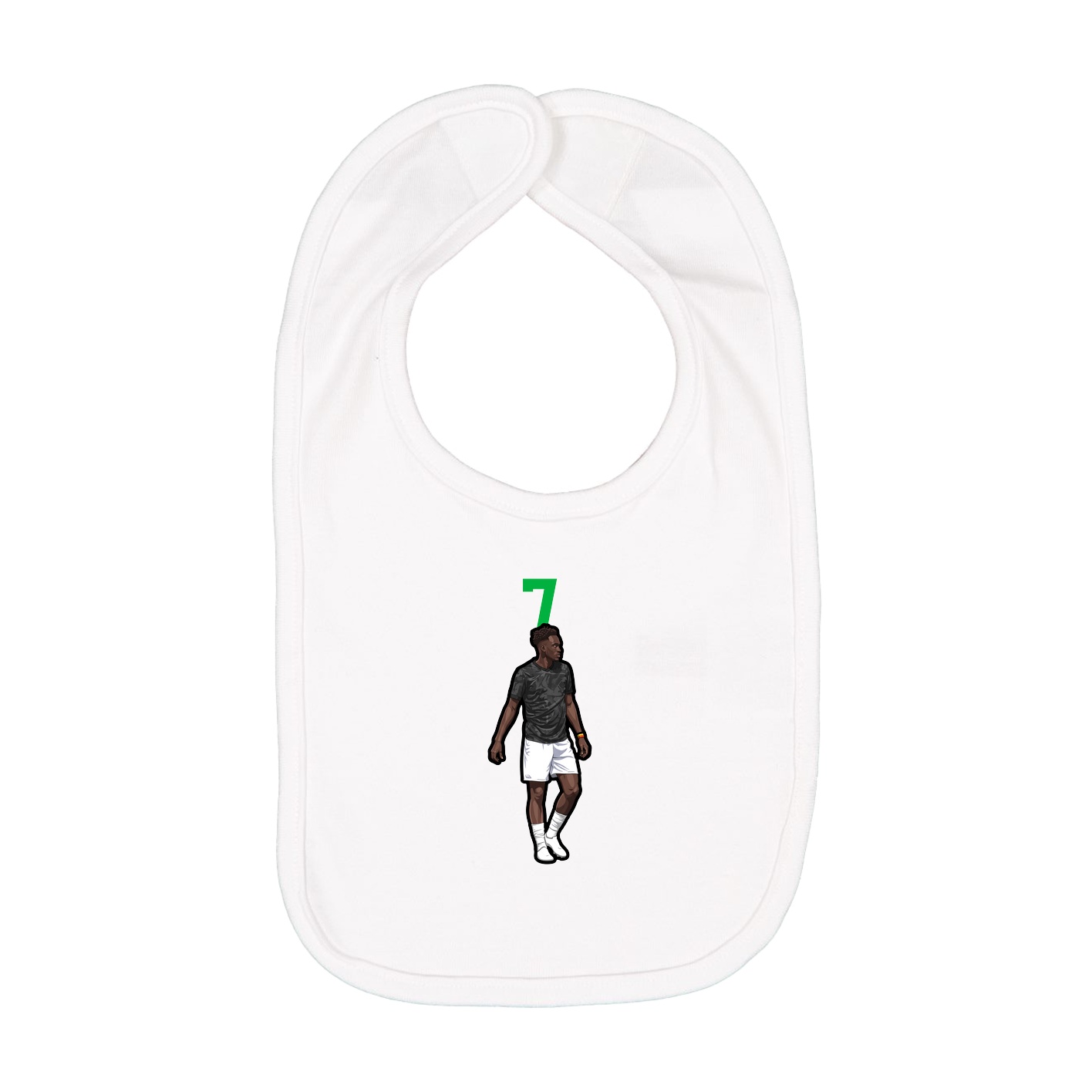 Infant Bib — Number Top in White