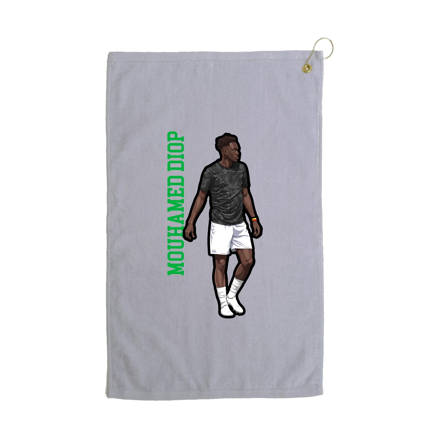 Golf Towel — Name Vertical in Grey
