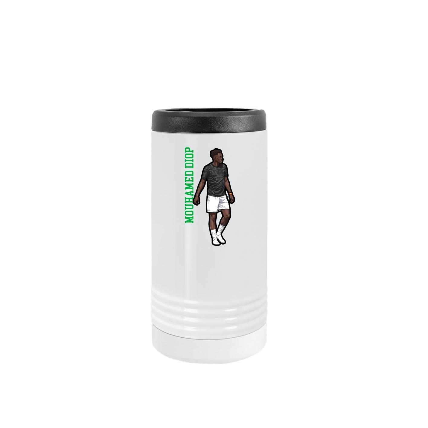 Slim Beverage Holder — Name Vertical in White