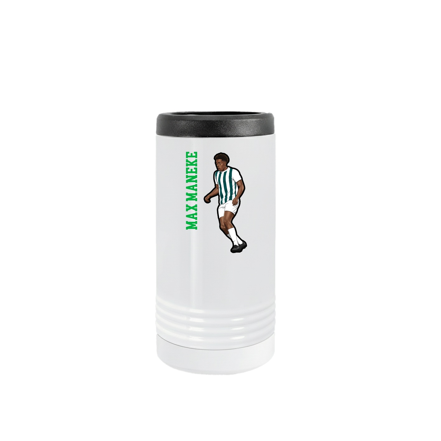 Slim Beverage Holder — Name Vertical in White