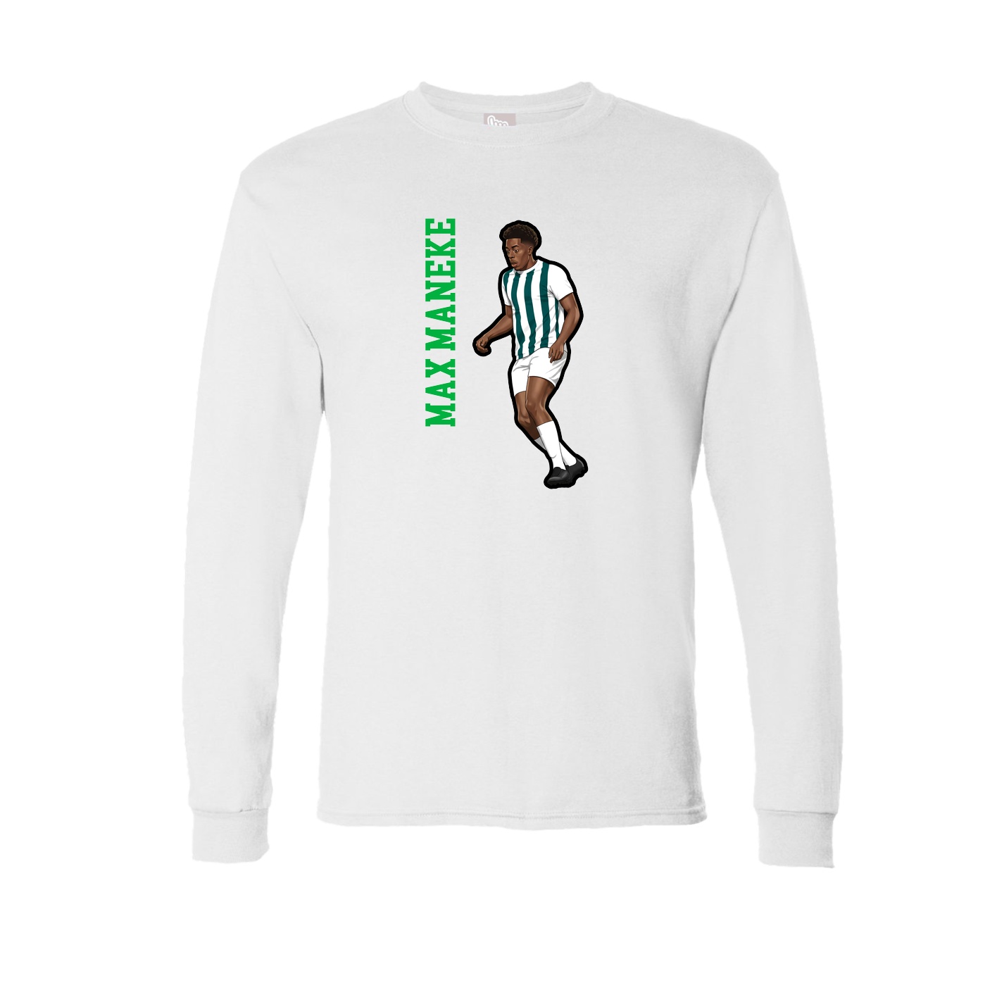 Long Sleeve Tee — Name Vertical in White