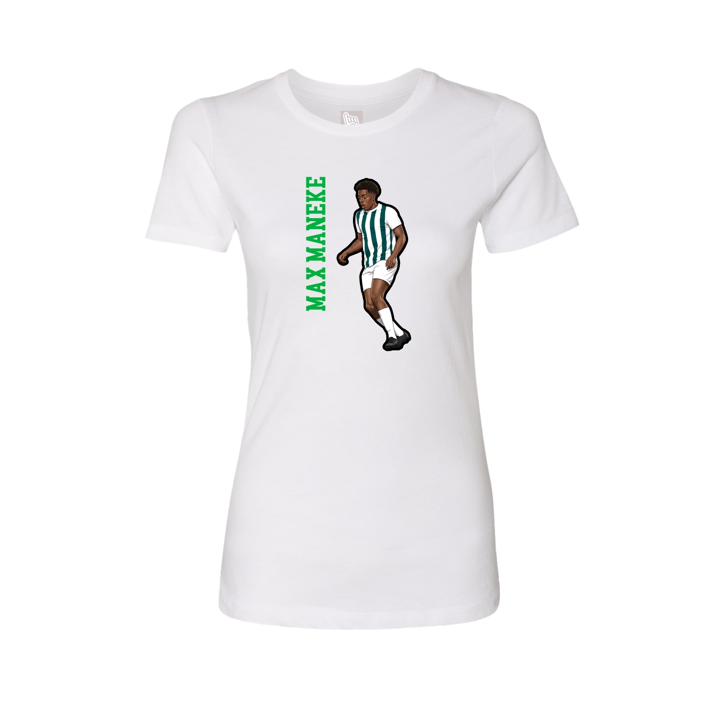 Fitted Women's Tee — Name Vertical in White