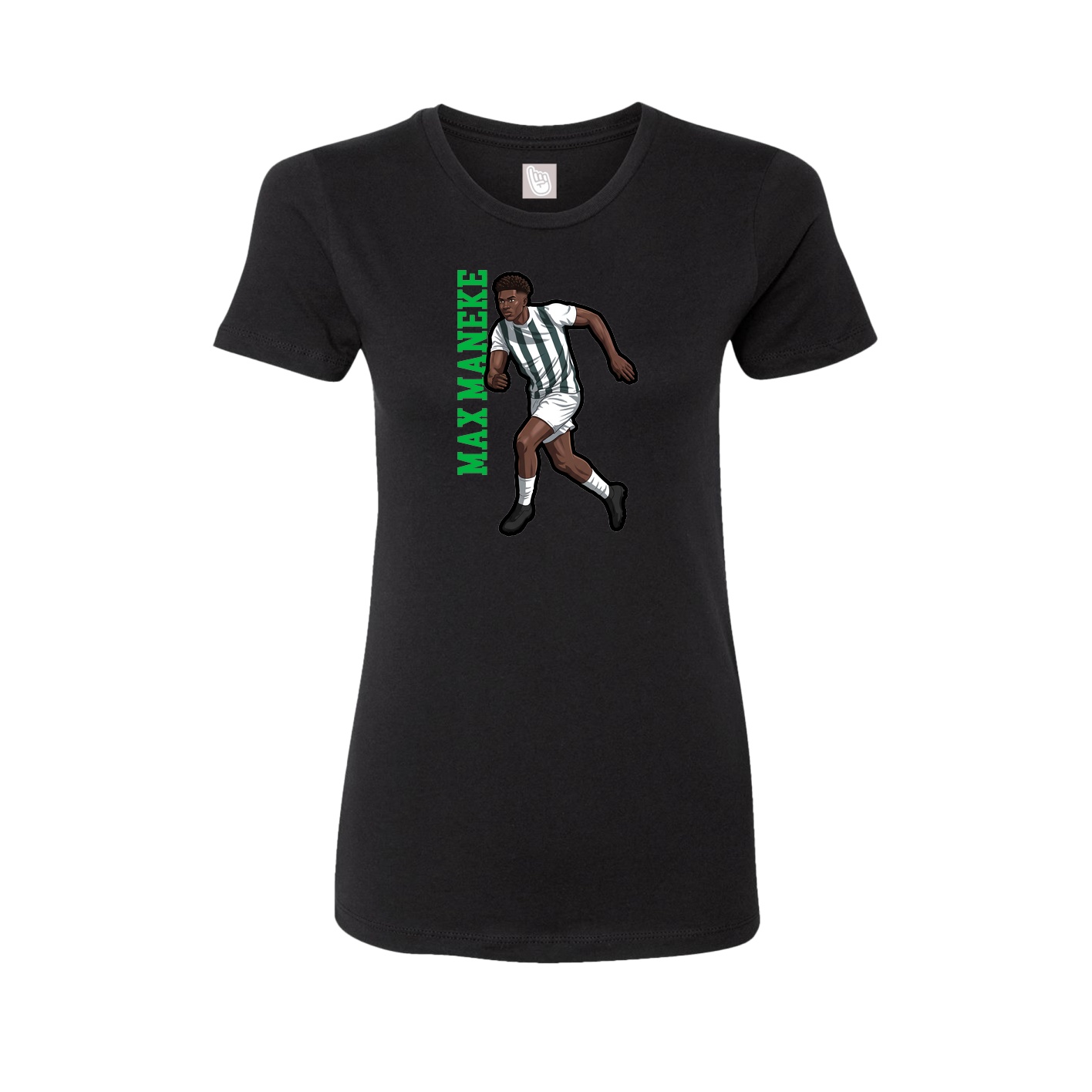 Fitted Women's Tee — Name Vertical in Black