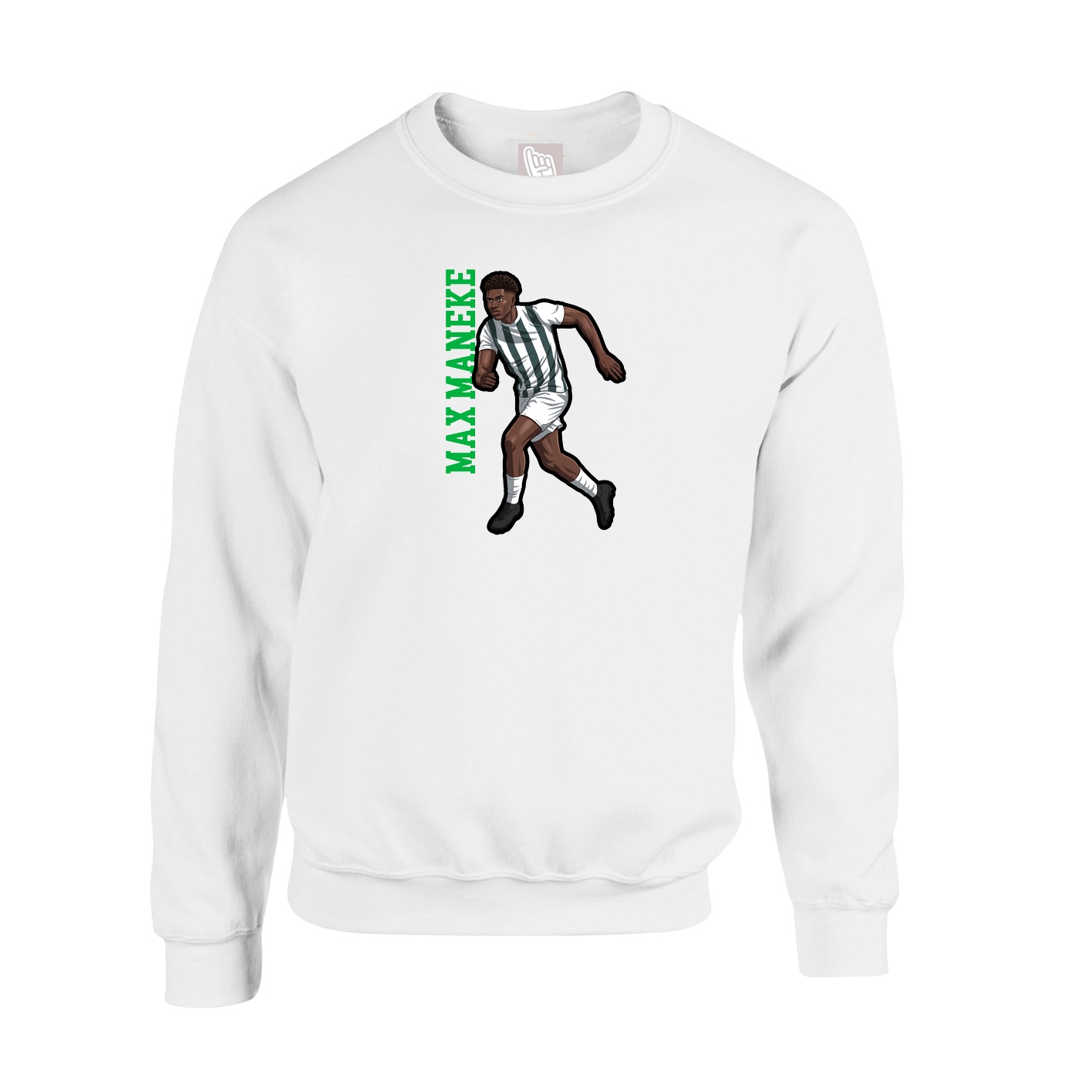 Fleece Crew — Name Vertical in White