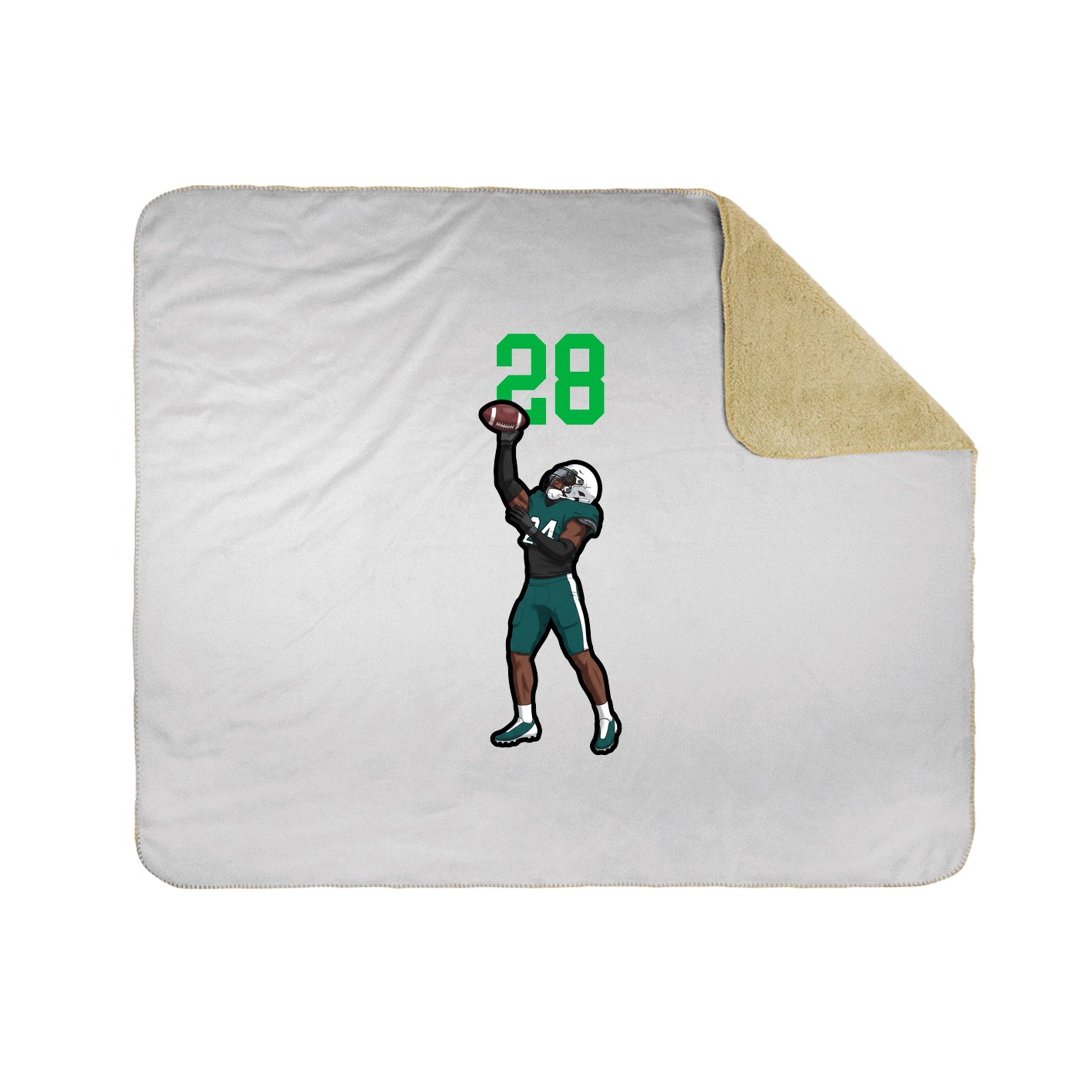 Throw Blanket — Number Top in White