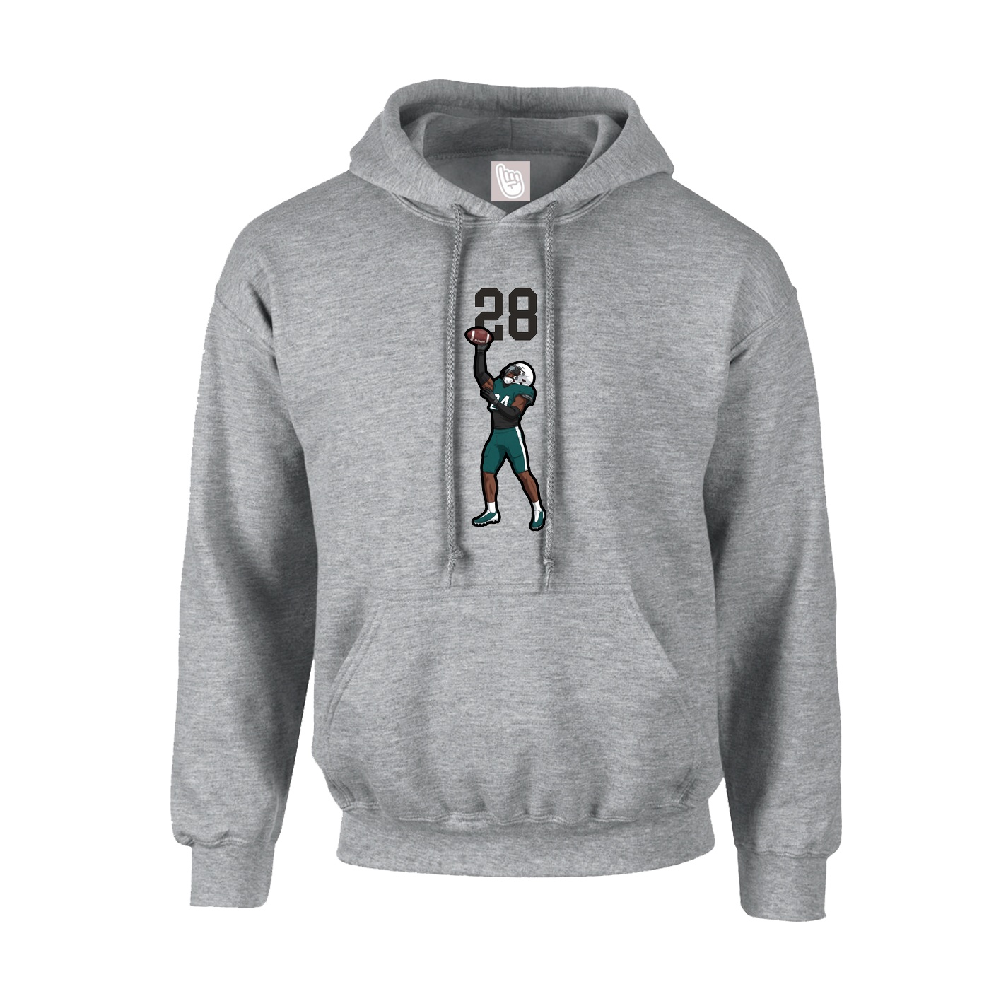 Hoodie — Number Top in Grey