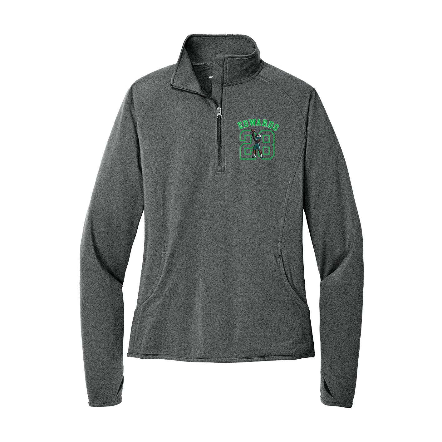 Women's Q-Zip Pullover — Shirsey Arch in Grey