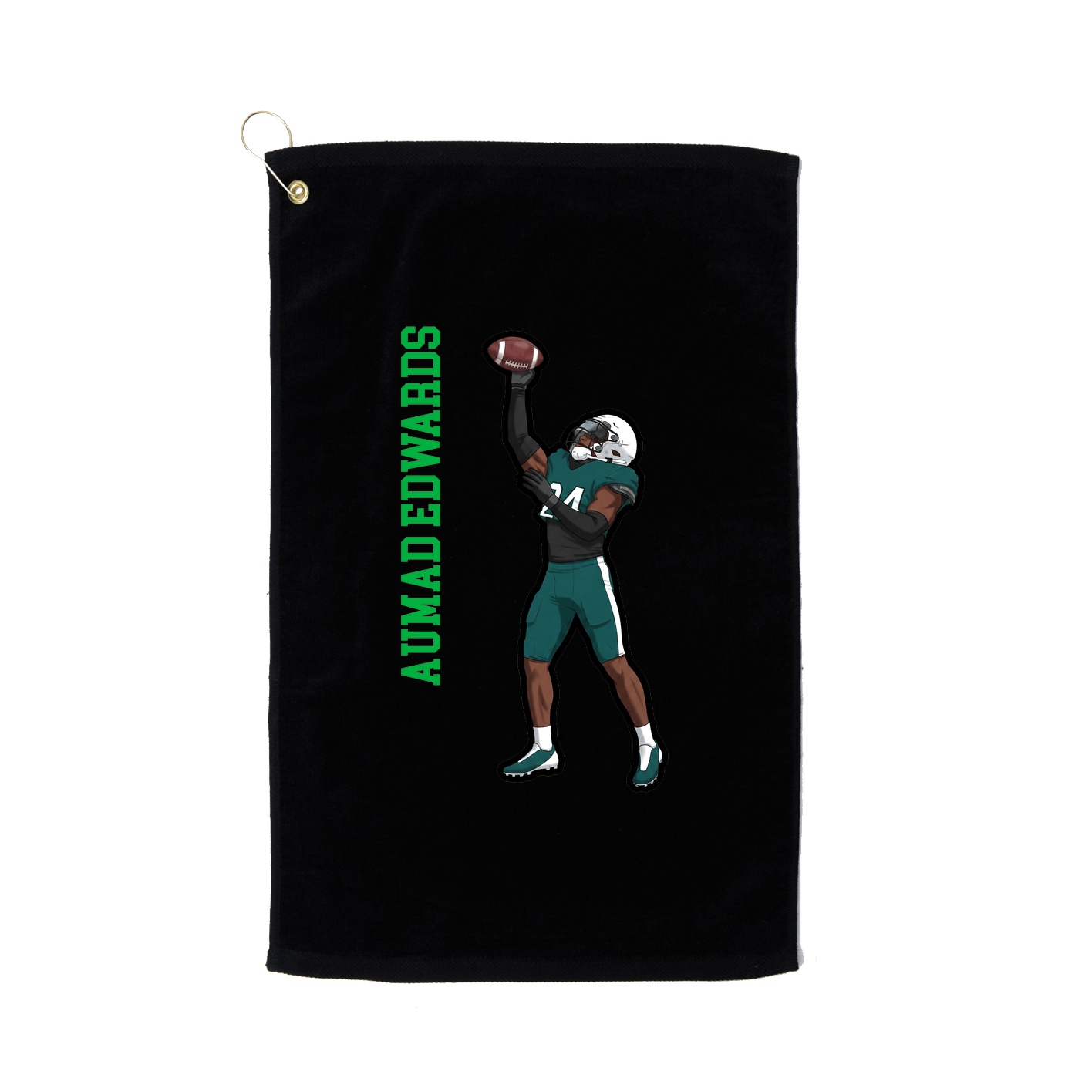 Golf Towel — Name Vertical in Black