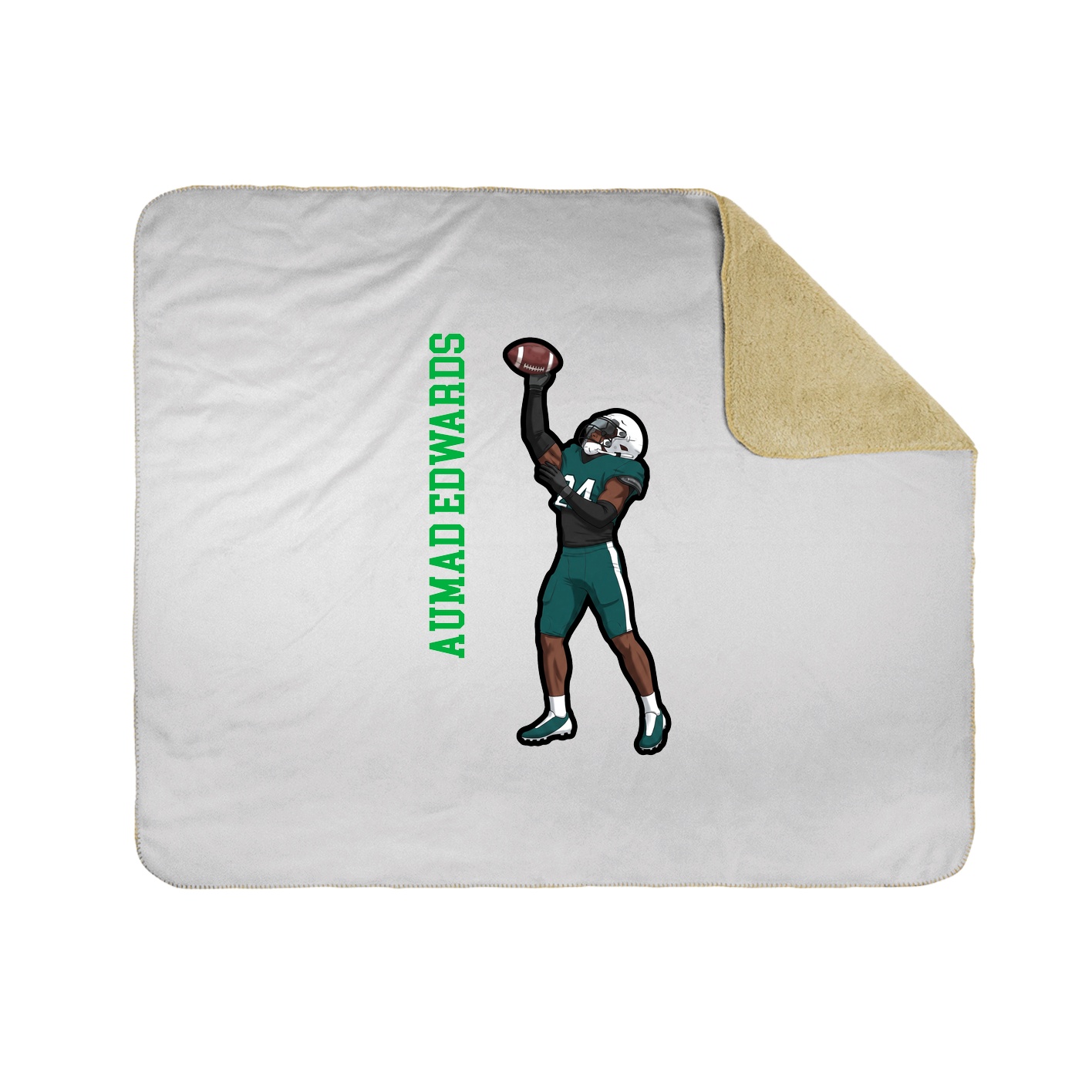 Throw Blanket — Name Vertical in White