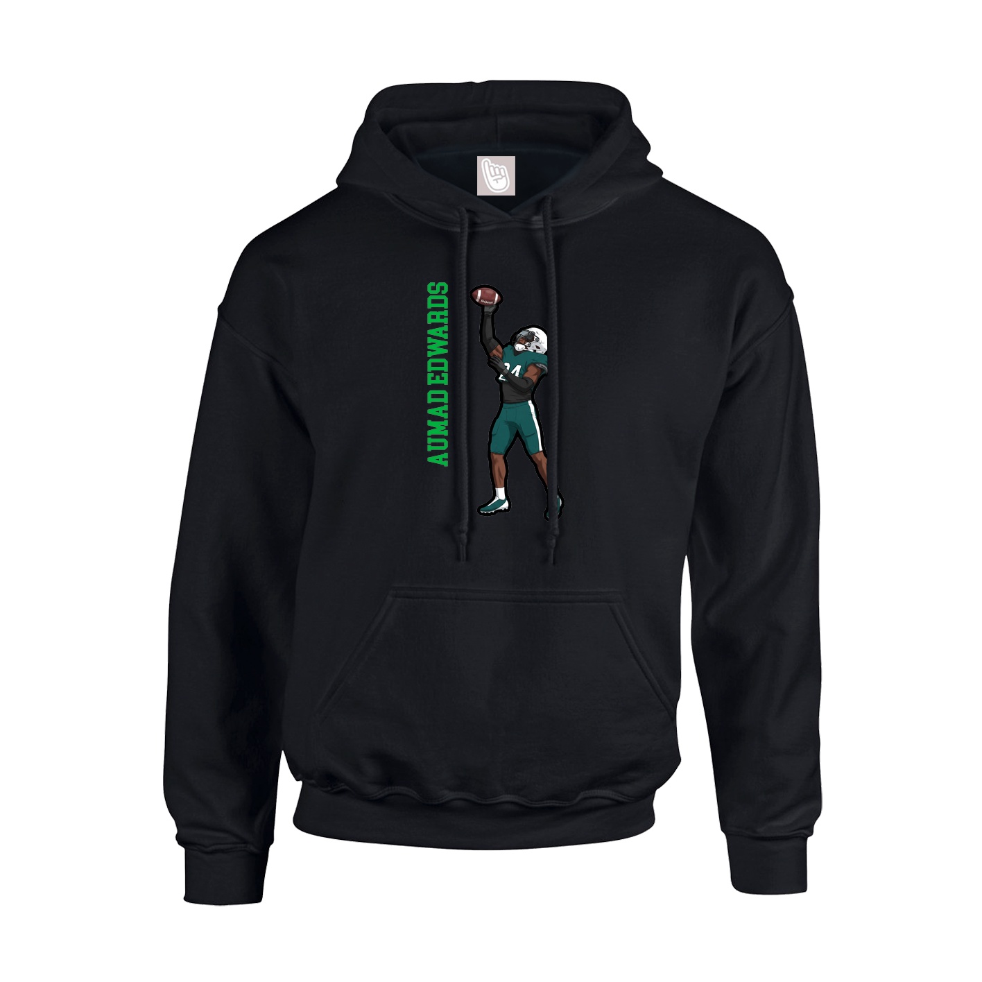Hoodie — Name Vertical in Black