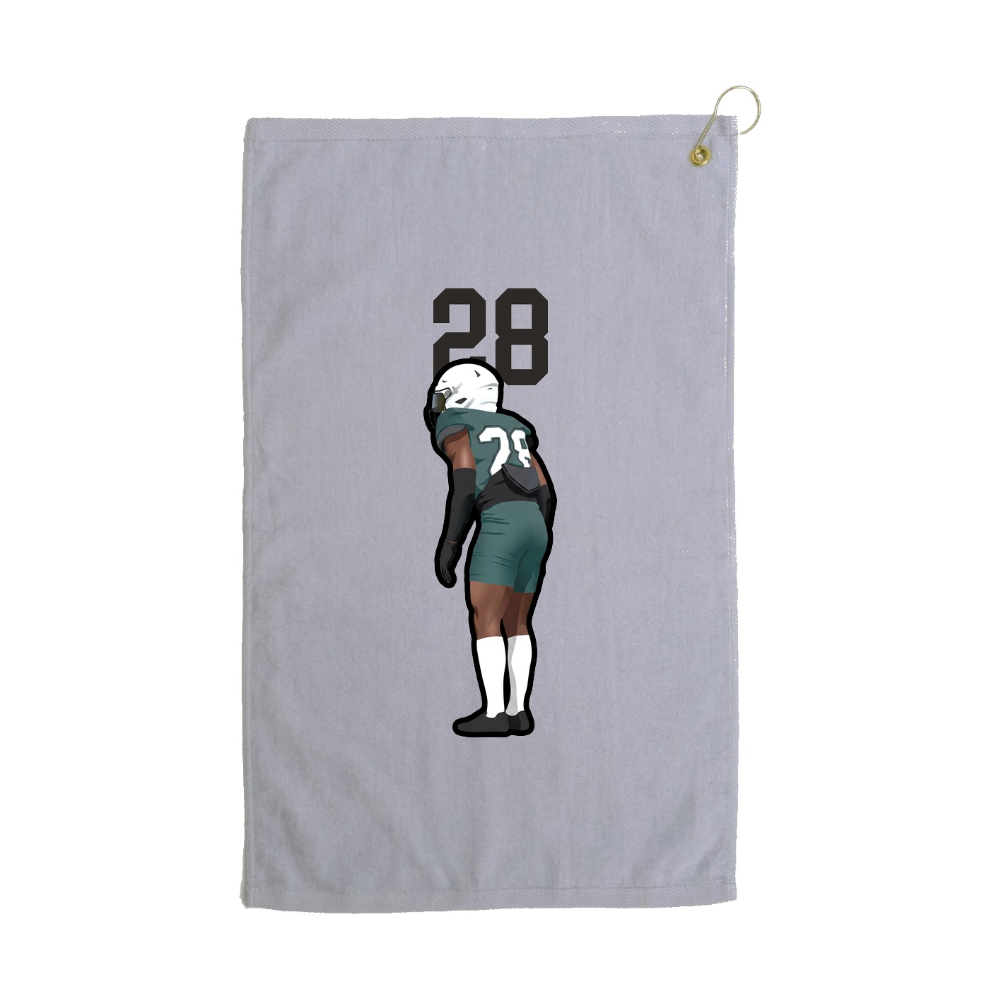 Golf Towel — Number Top in Grey
