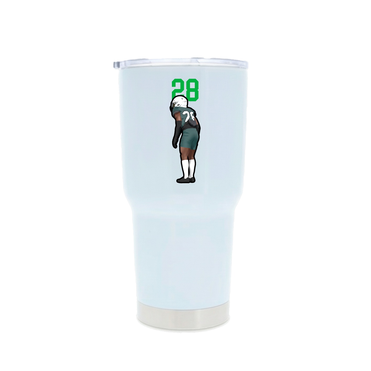 30oz Stainless Steel Tumbler — Number Top in White