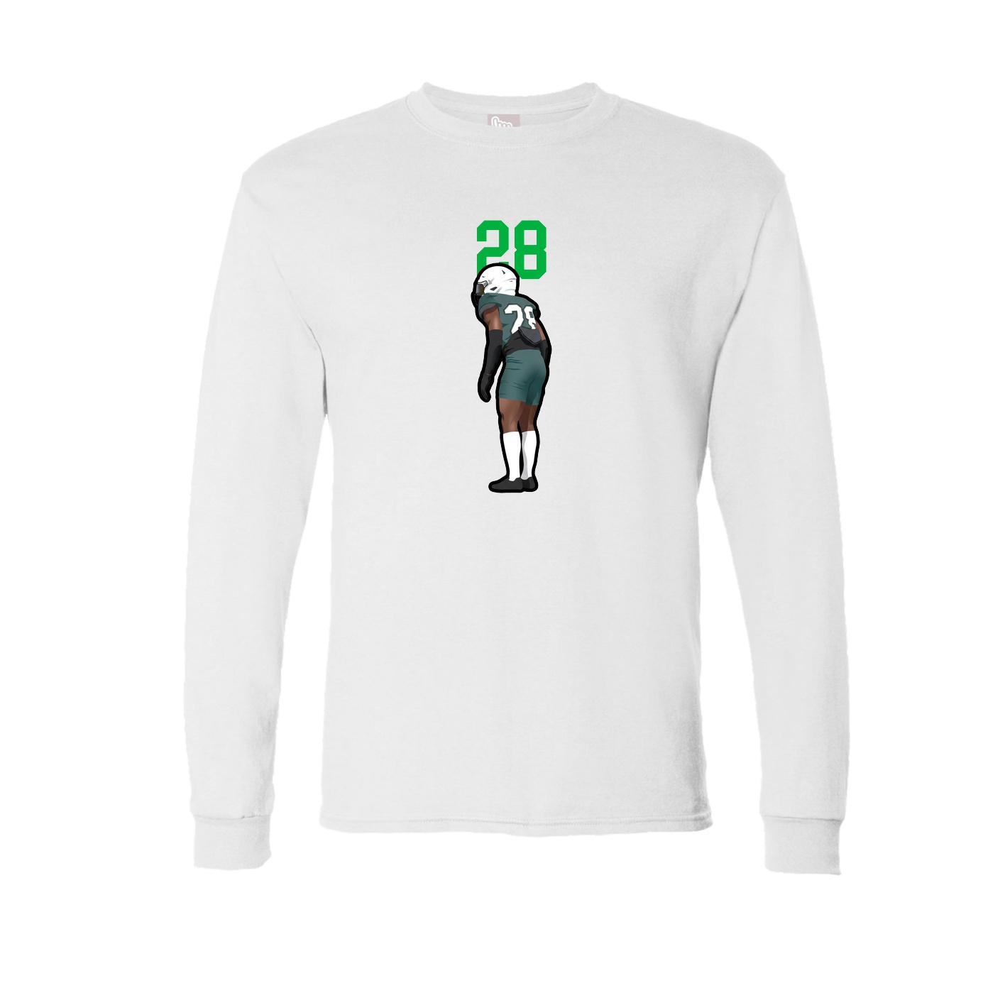 Long Sleeve Tee — Number Top in White