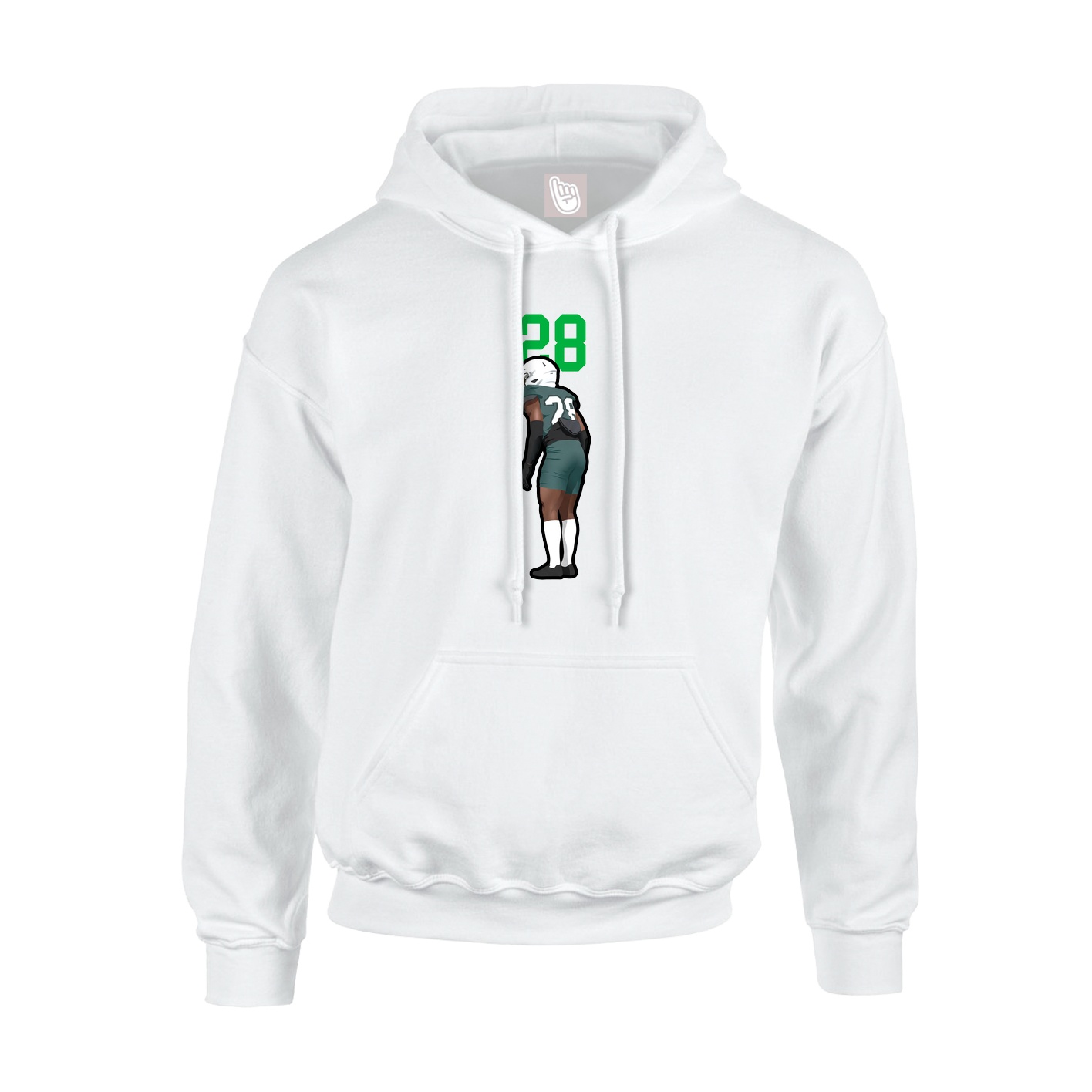 Youth Hoodie — Number Top in White