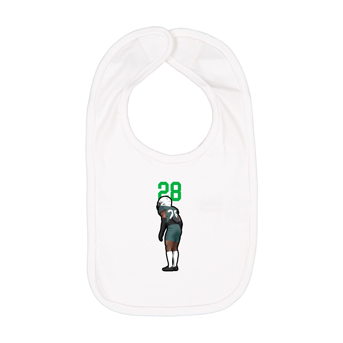 Infant Bib — Number Top in White