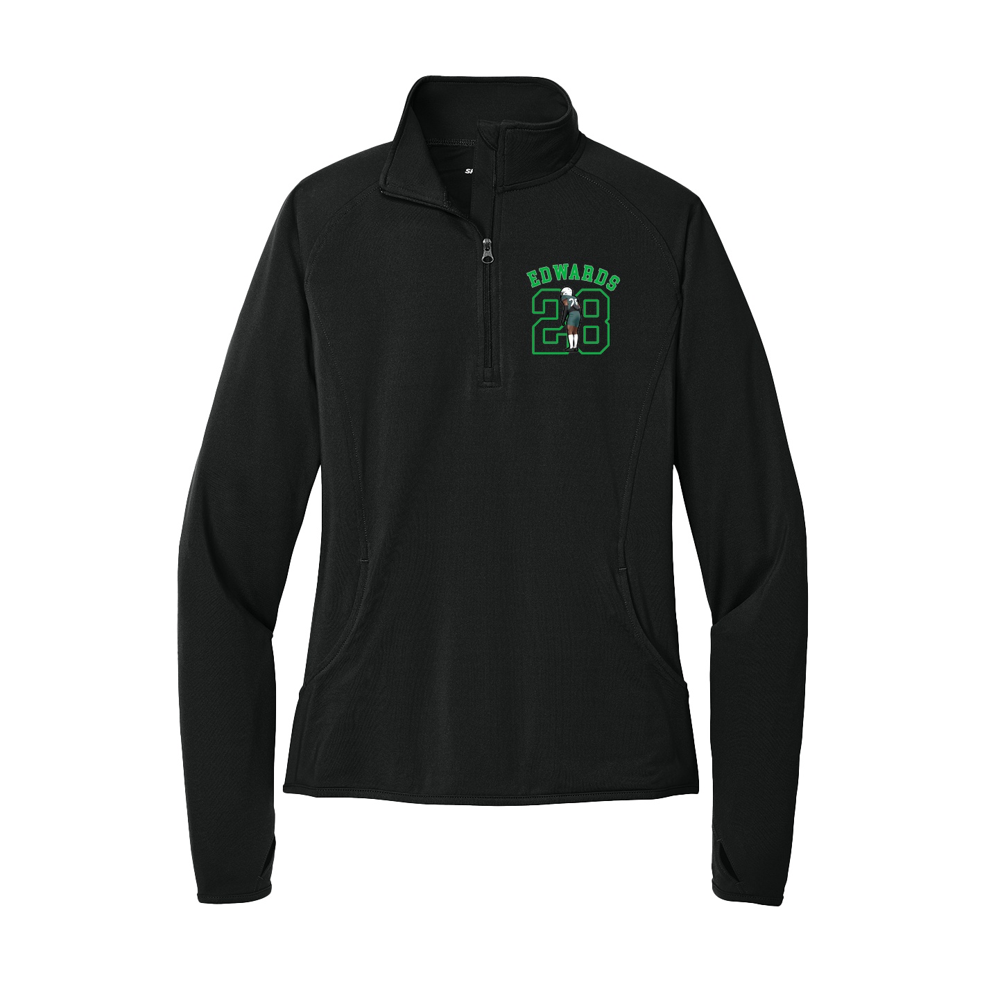 Women's Q-Zip Pullover — Shirsey Arch in Black