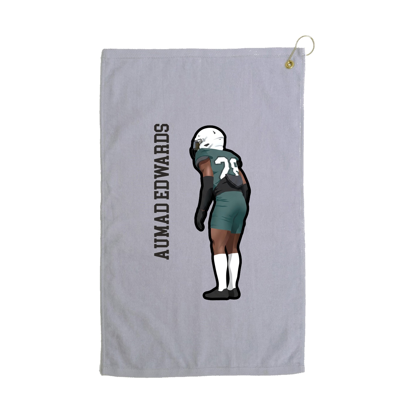 Golf Towel — Name Vertical in Grey