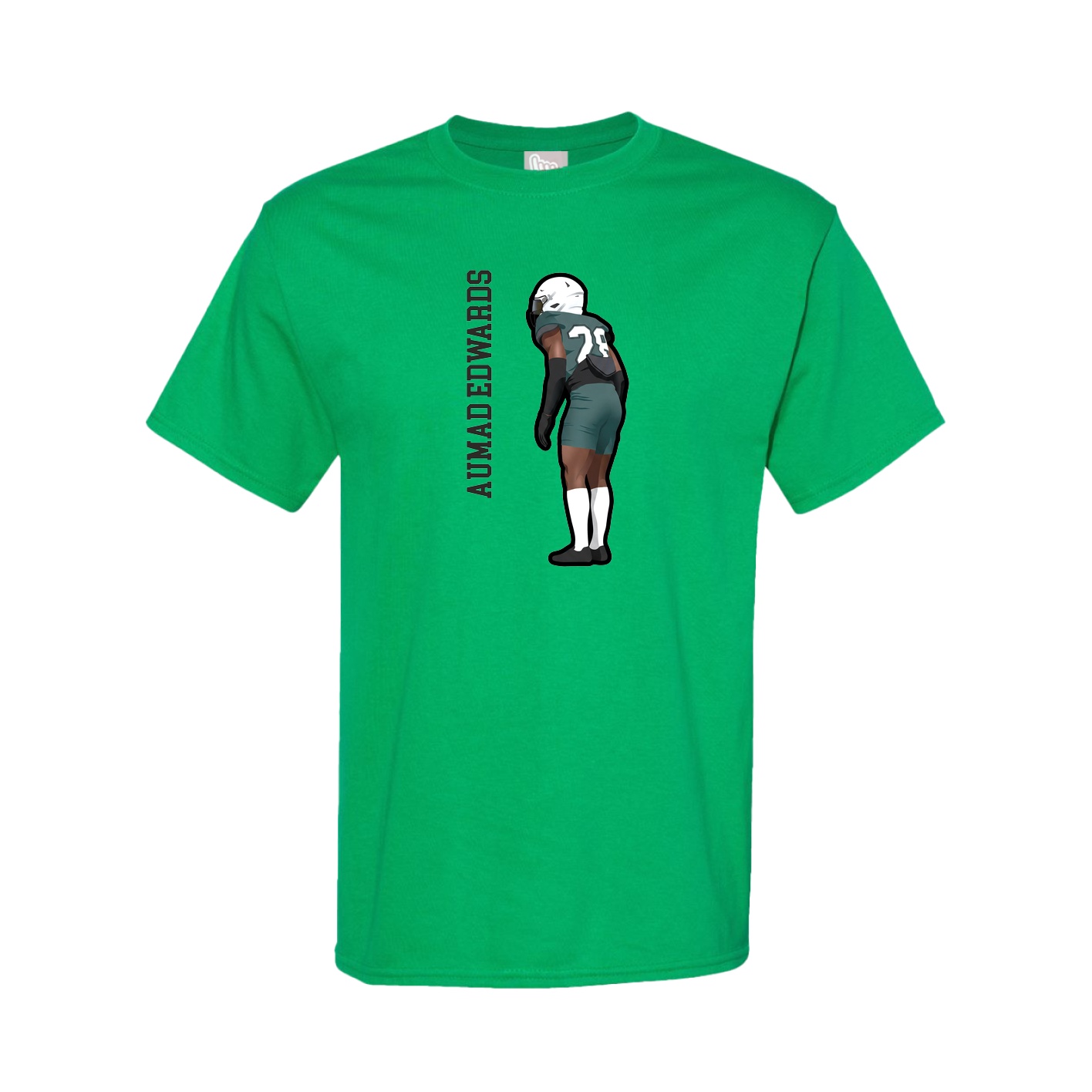 Tee — Name Vertical in Green