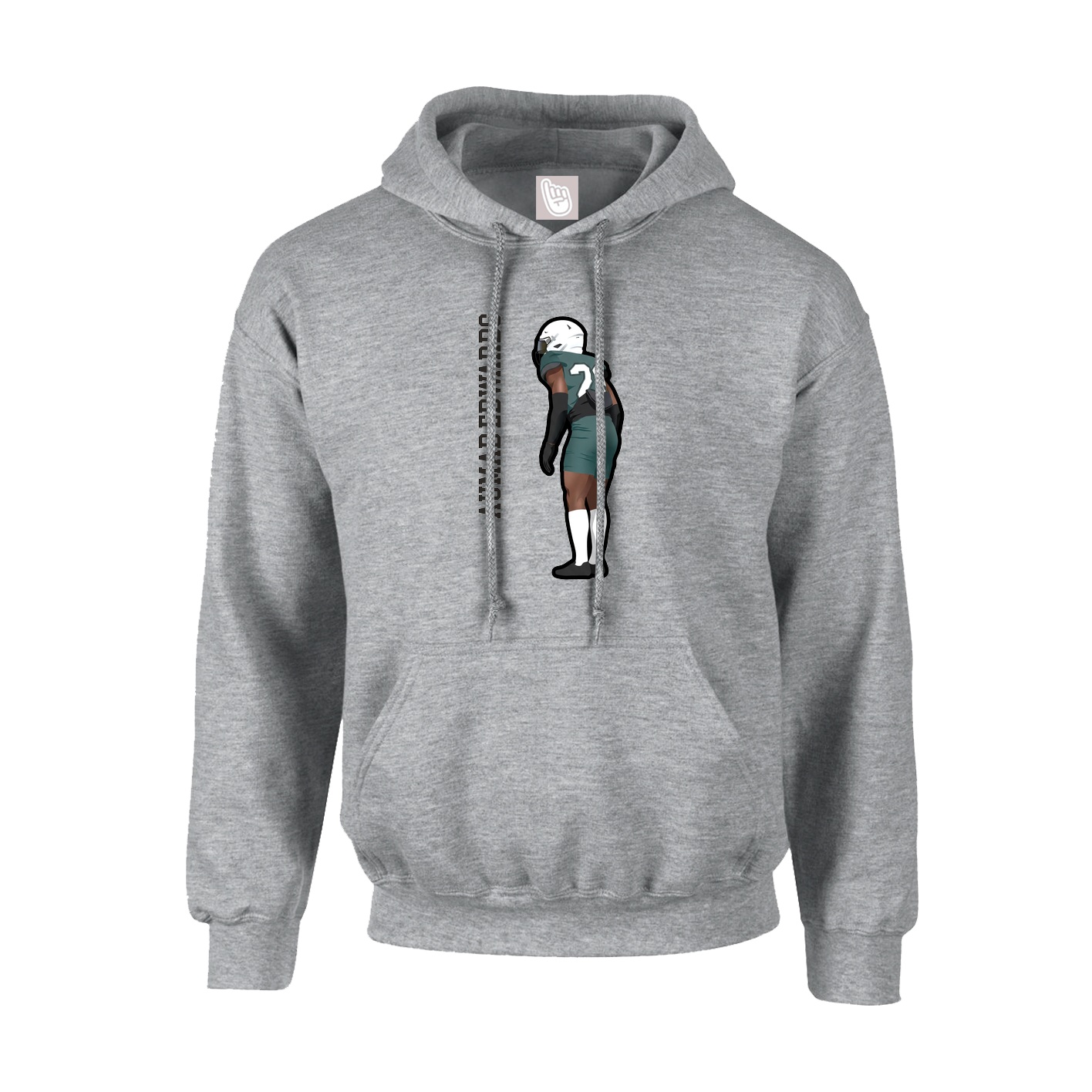 Hoodie — Name Vertical in Grey