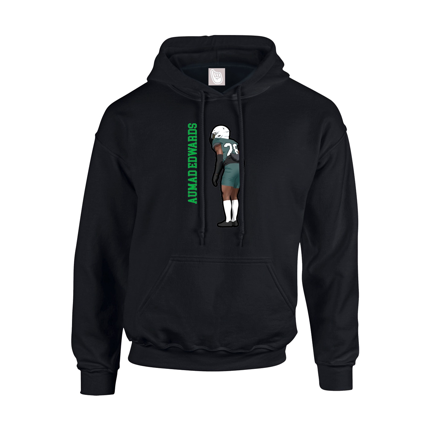 Youth Hoodie — Name Vertical in Black