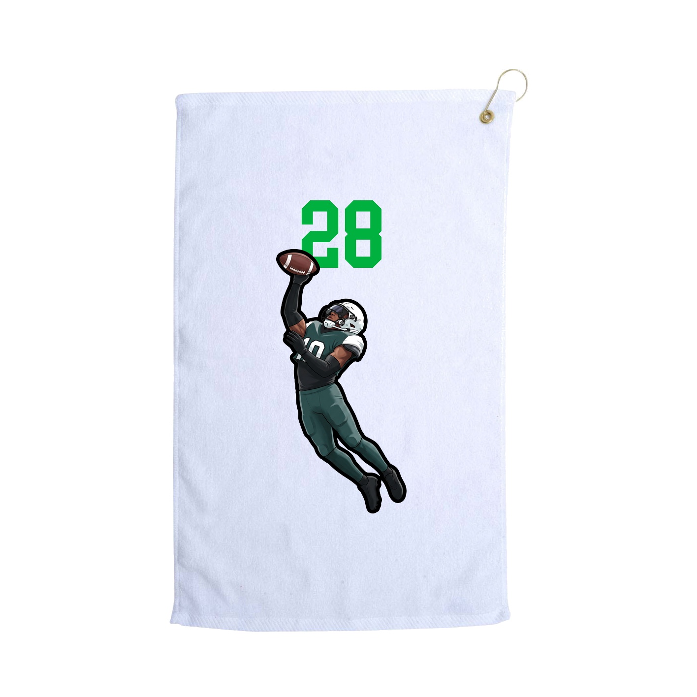 Golf Towel — Number Top in White