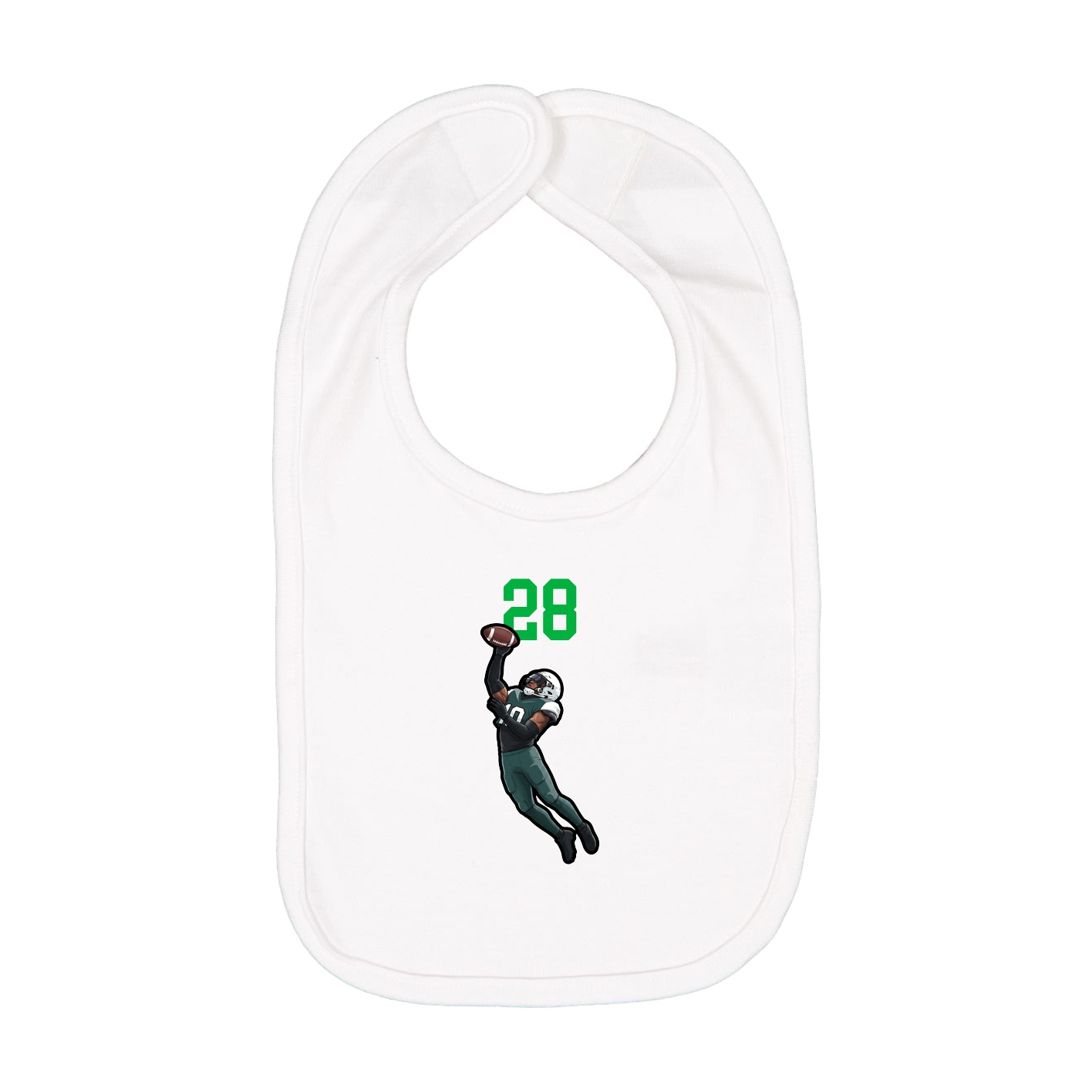 Infant Bib — Number Top in White