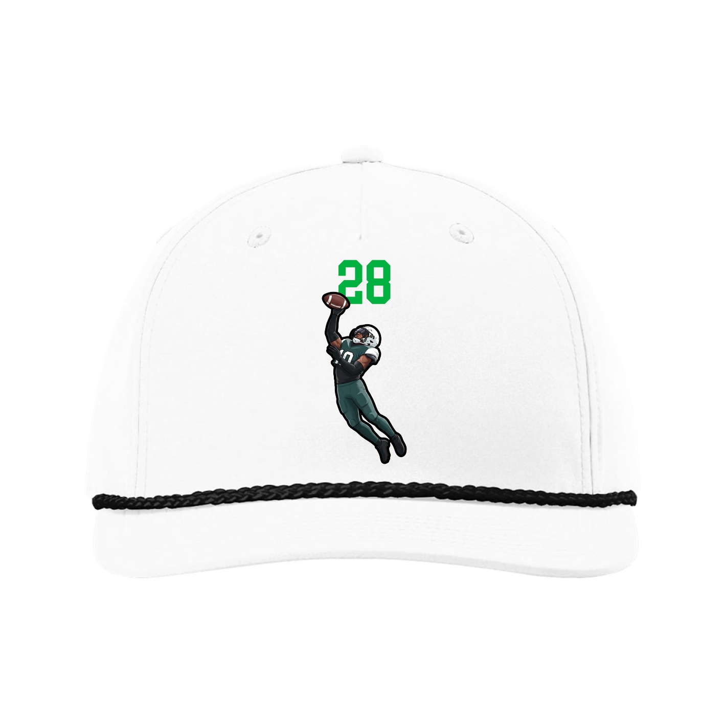 Five-Panel Classic Rope Cap — Number Top in White