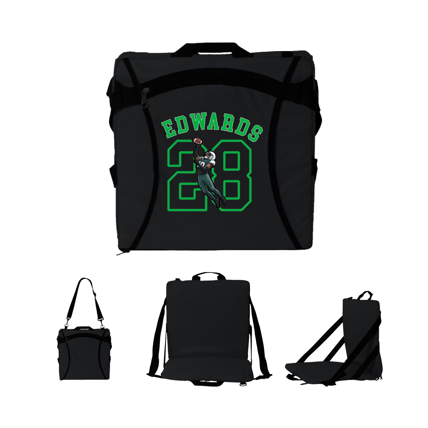 Folding Stadium Seat — Shirsey Arch in Black