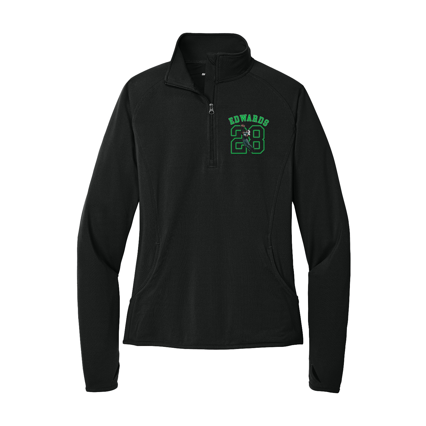 Women's Q-Zip Pullover — Shirsey Arch in Black
