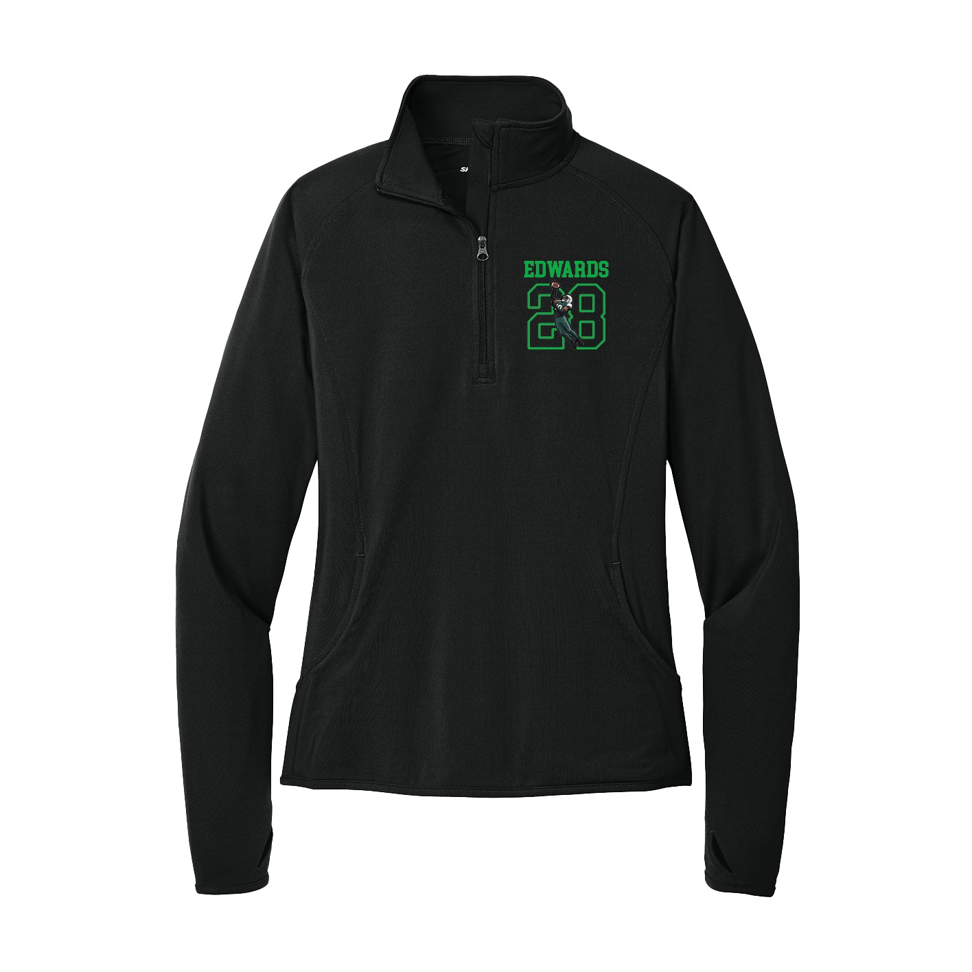 Women's Q-Zip Pullover — Shirsey in Black