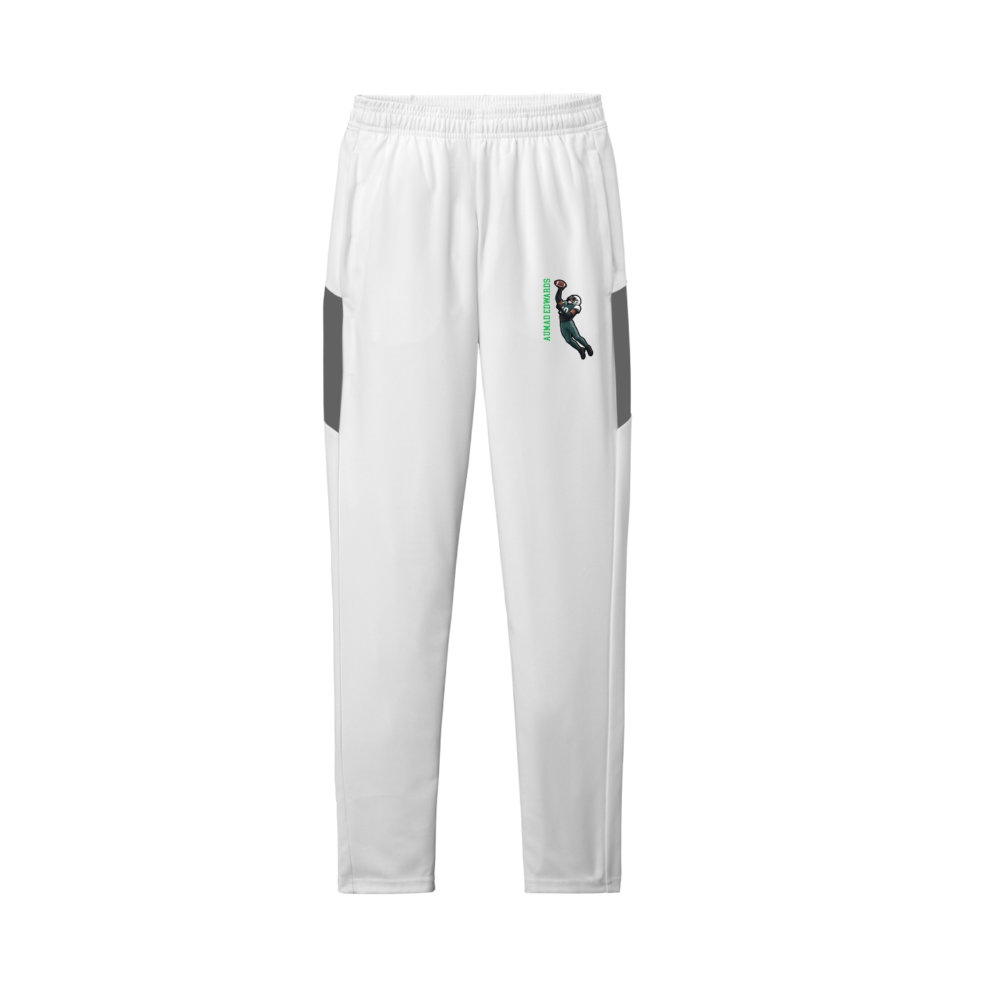 Team Travel Pant — Name Vertical in White/Grey
