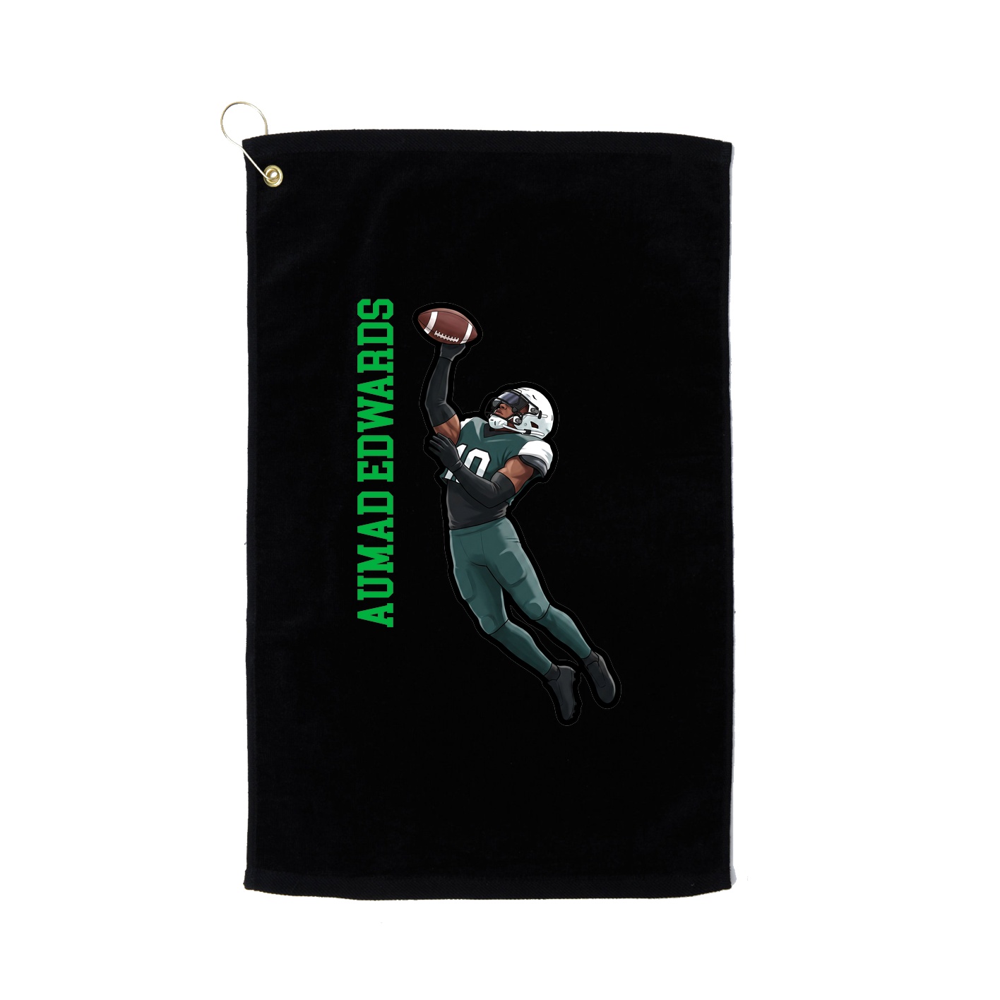 Golf Towel — Name Vertical in Black