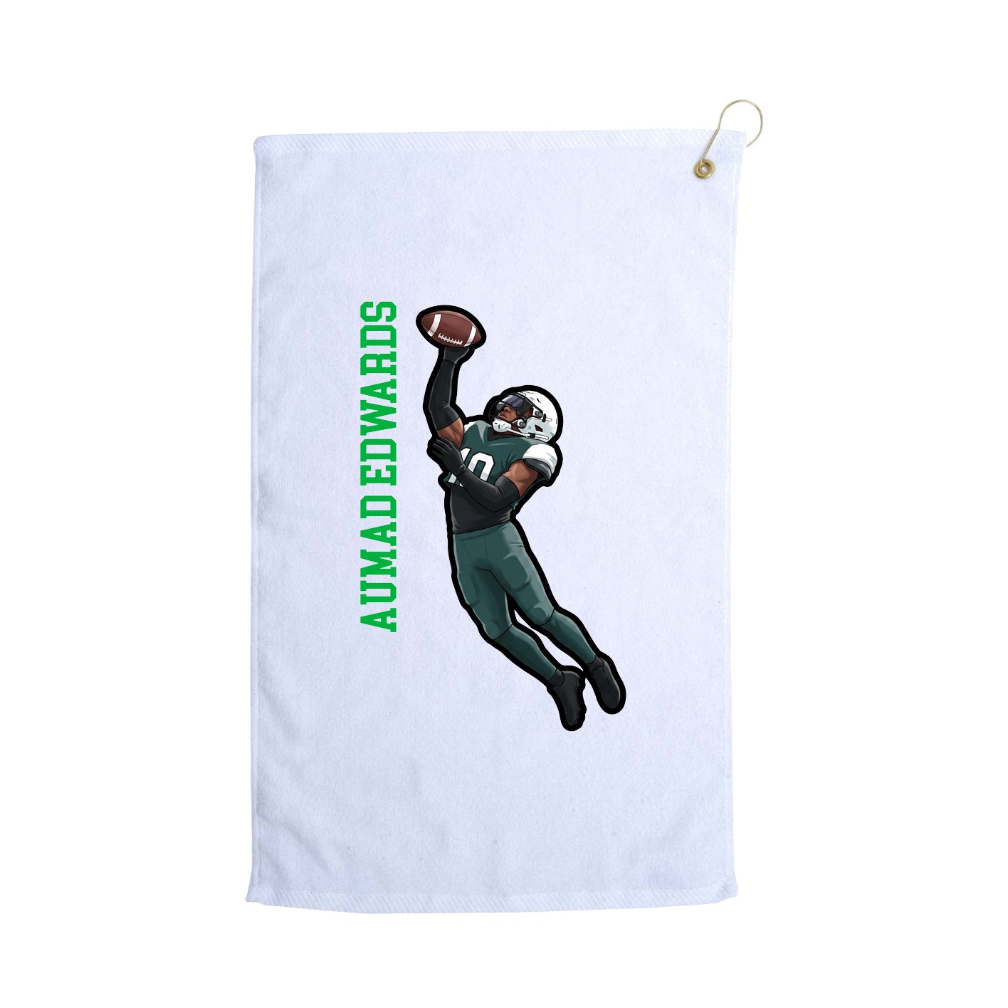 Golf Towel — Name Vertical in White