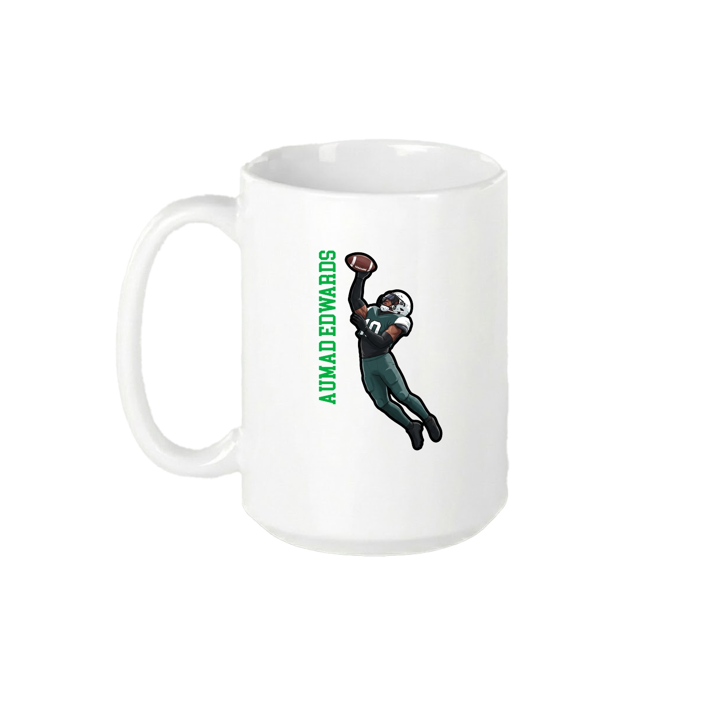 15oz Coffee Mug — Name Vertical in White