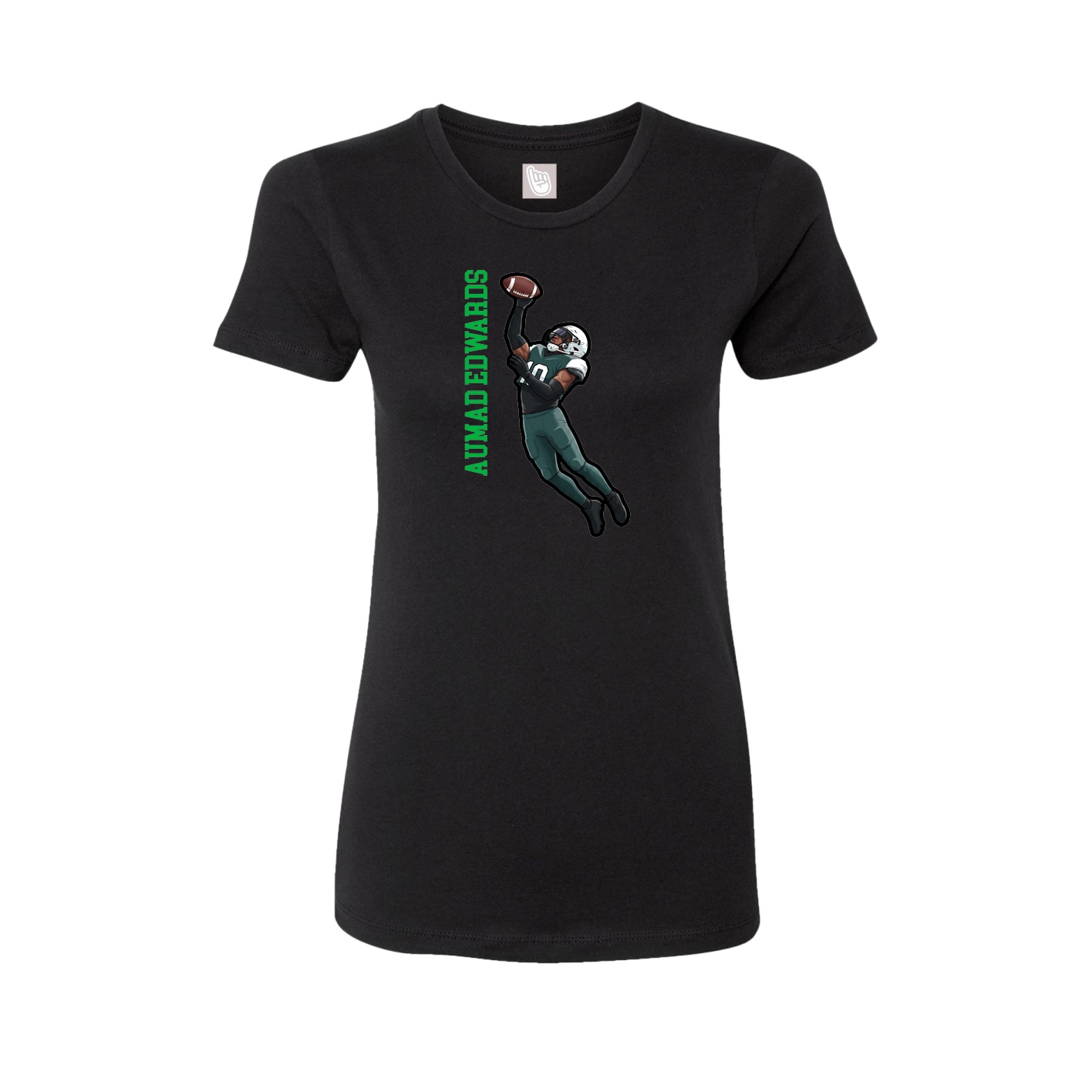 Womens Tee — Name Vertical in Black