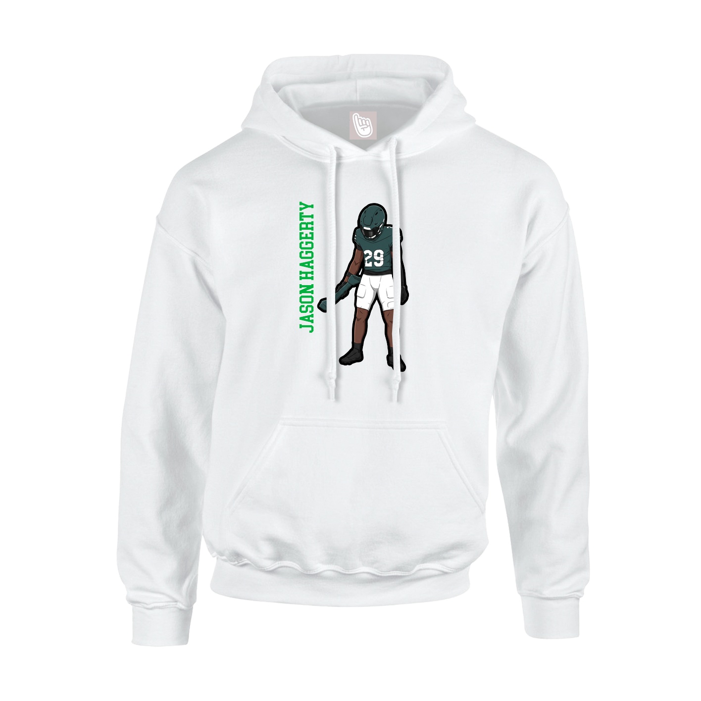 Hoodie — Name Vertical in White