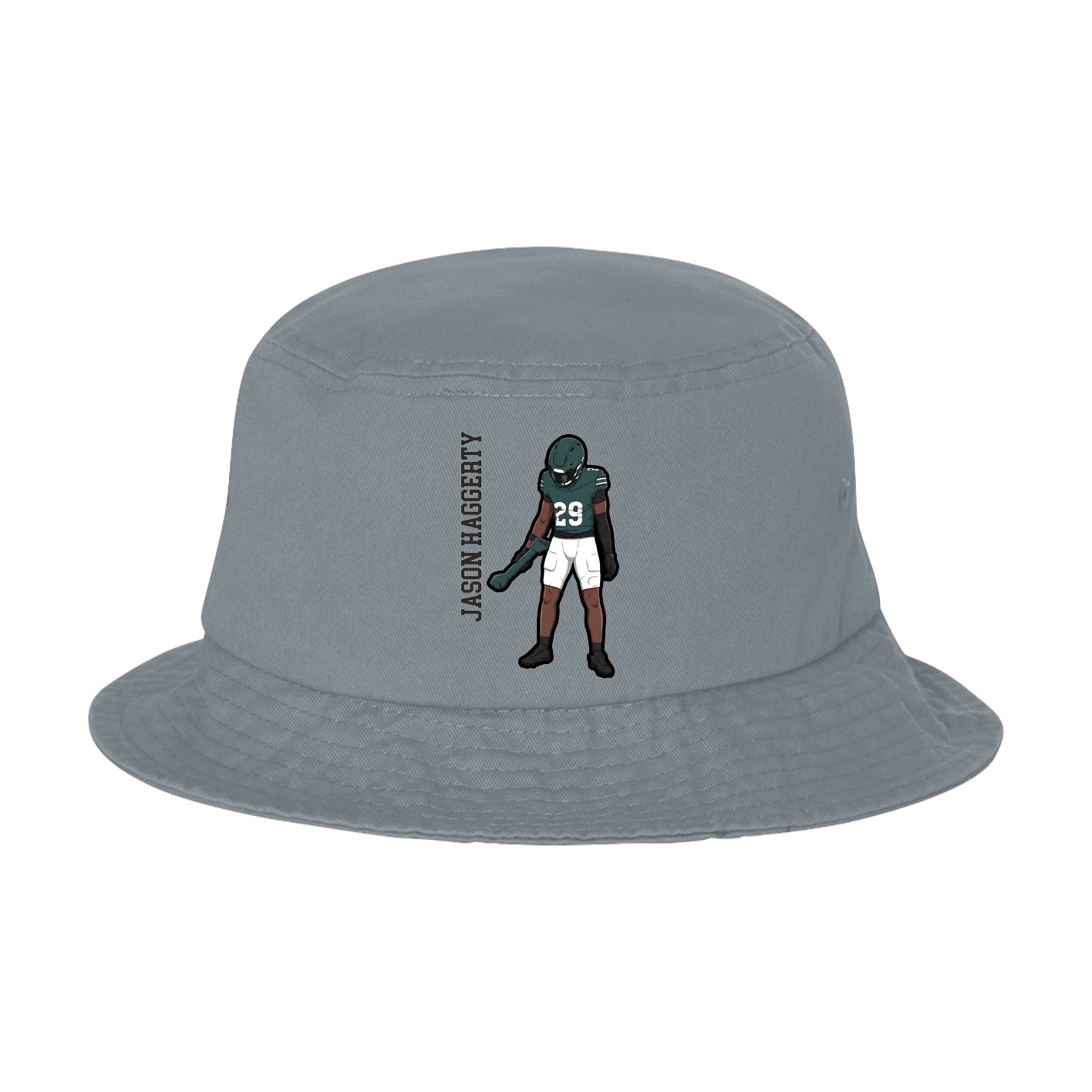 Bucket Cap — Name Vertical in Grey