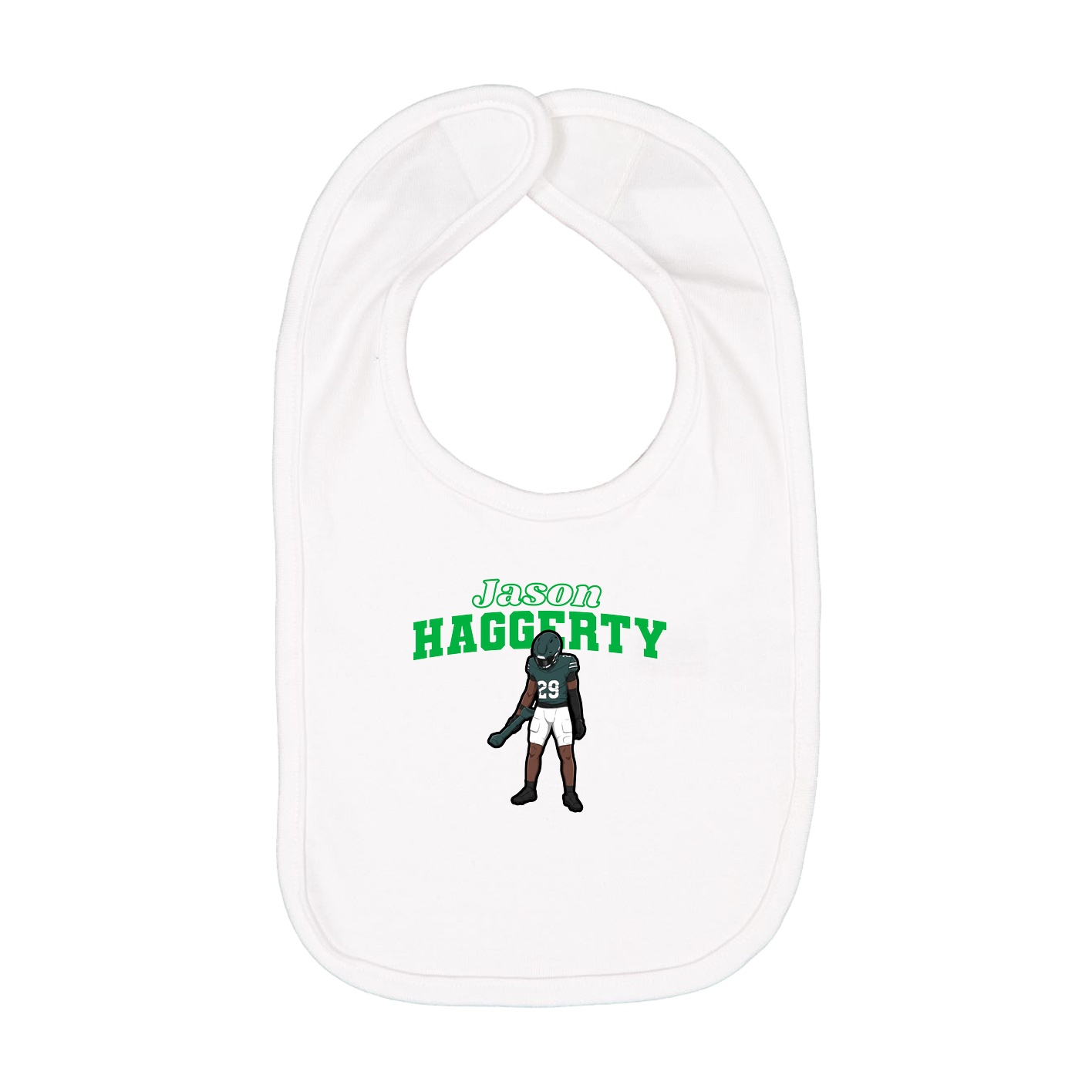 Infant Bib — Name Arch in White