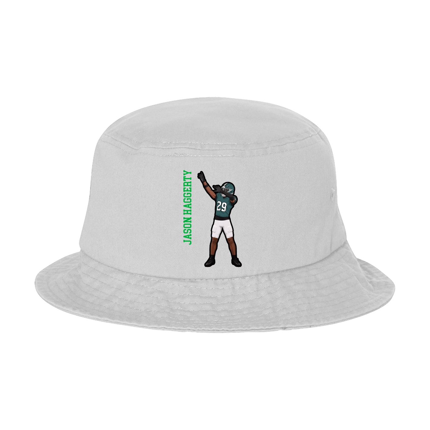 Bucket Cap — Name Vertical in White