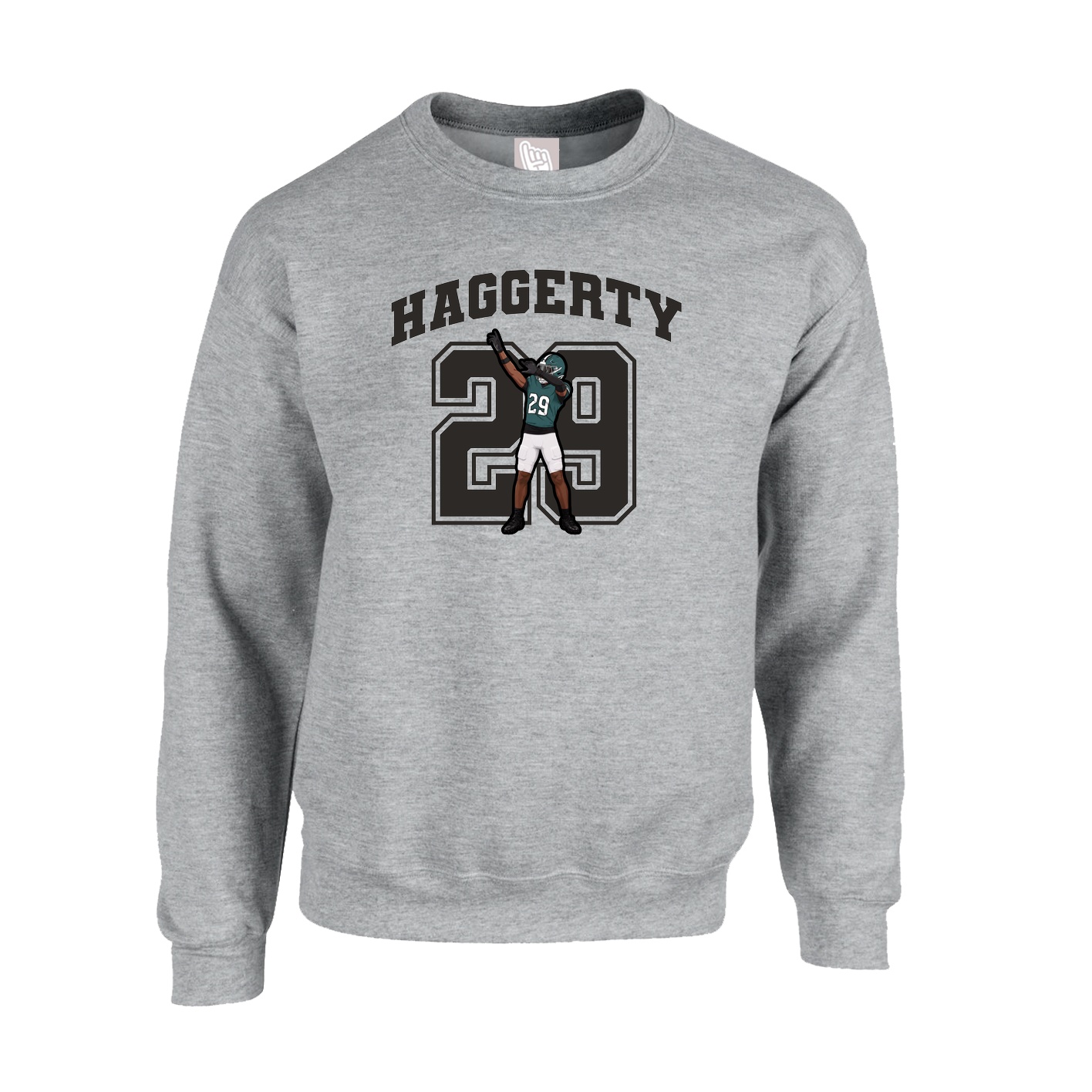 Fleece Crew — Number in Grey