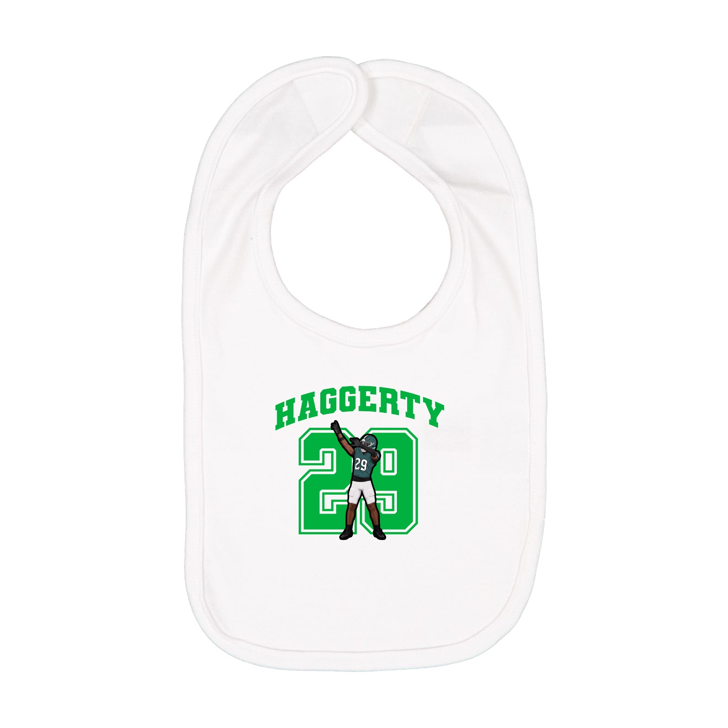 Infant Bib — Number in White