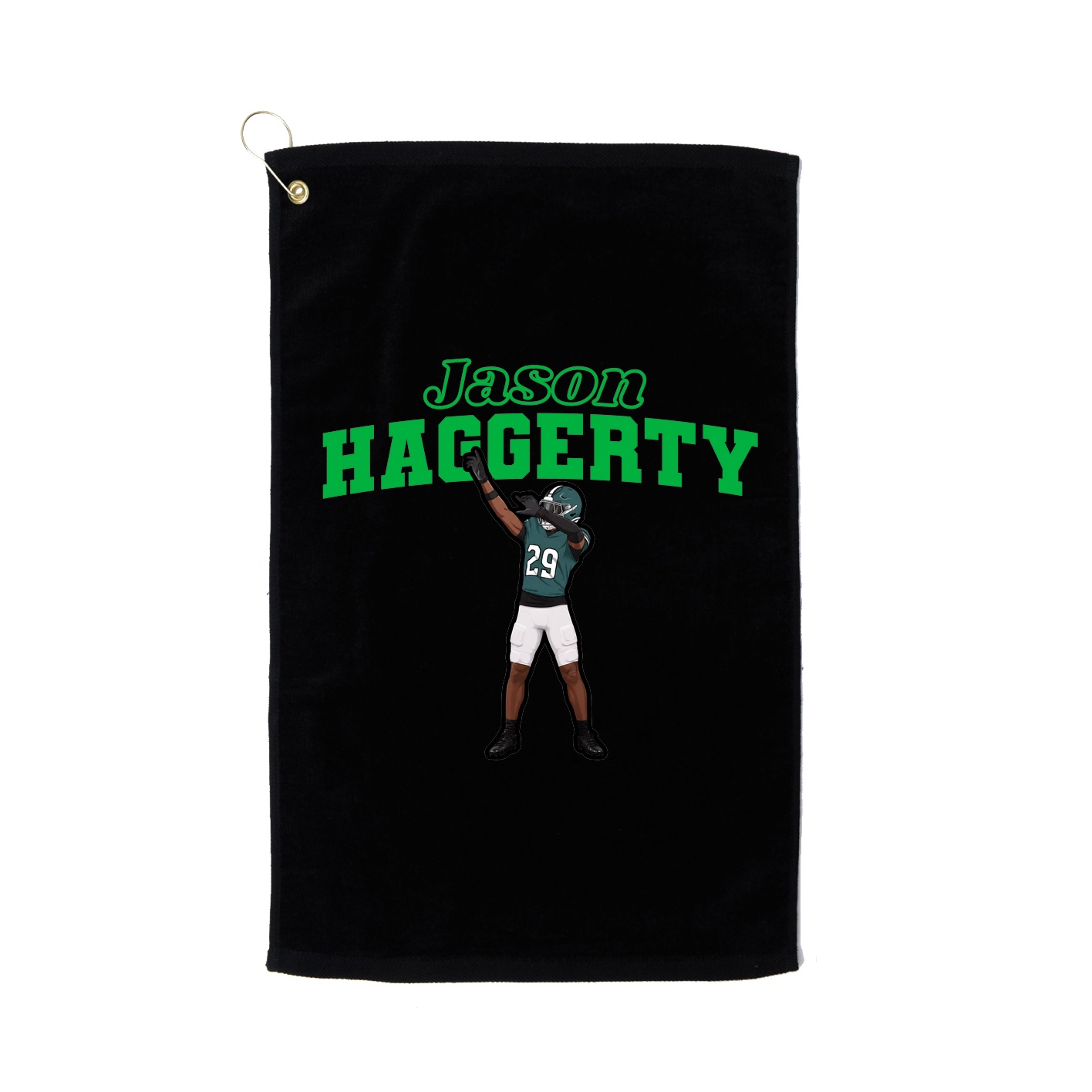 Golf Towel — Name Arch in Black